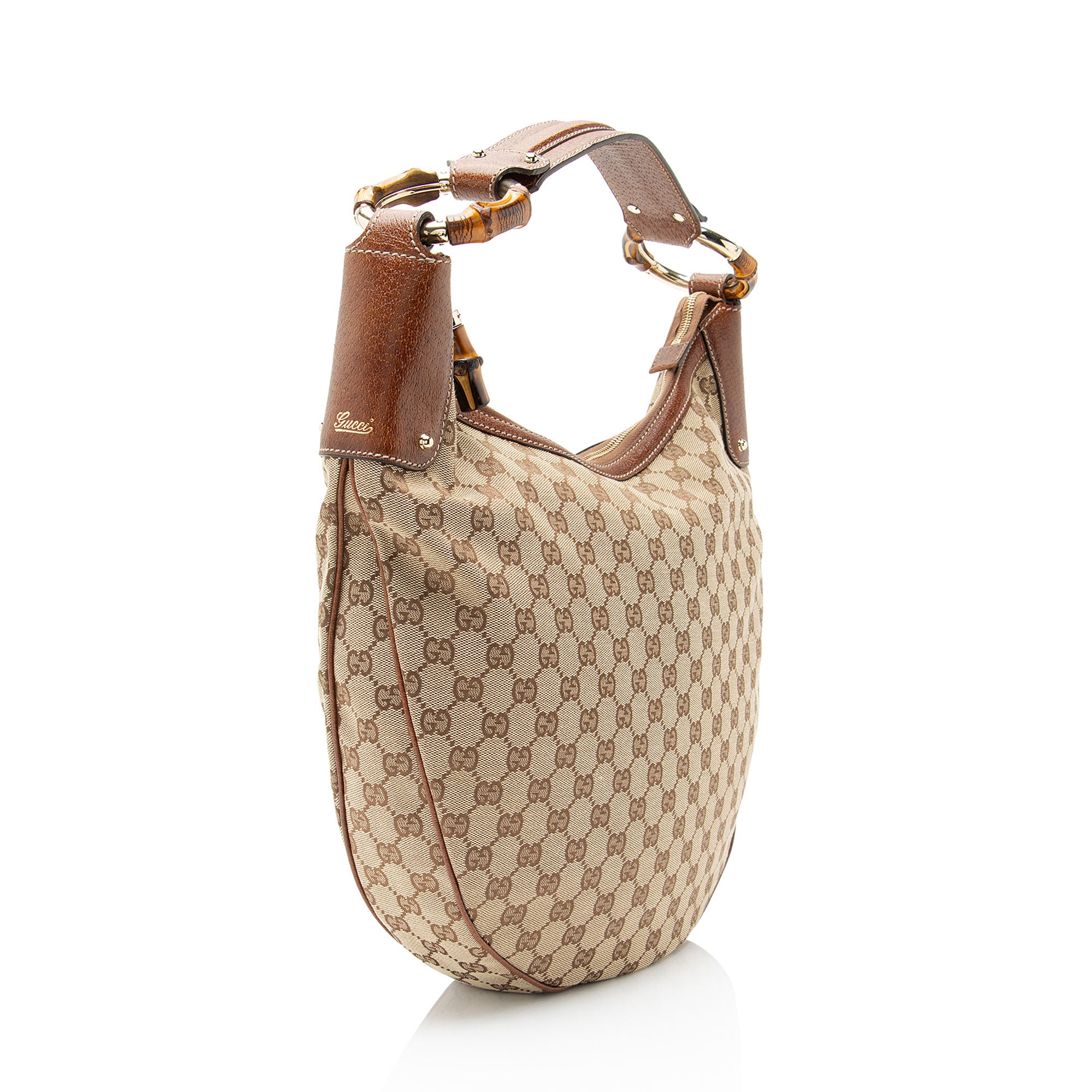Gucci GG Canvas Bamboo Ring Large Hobo