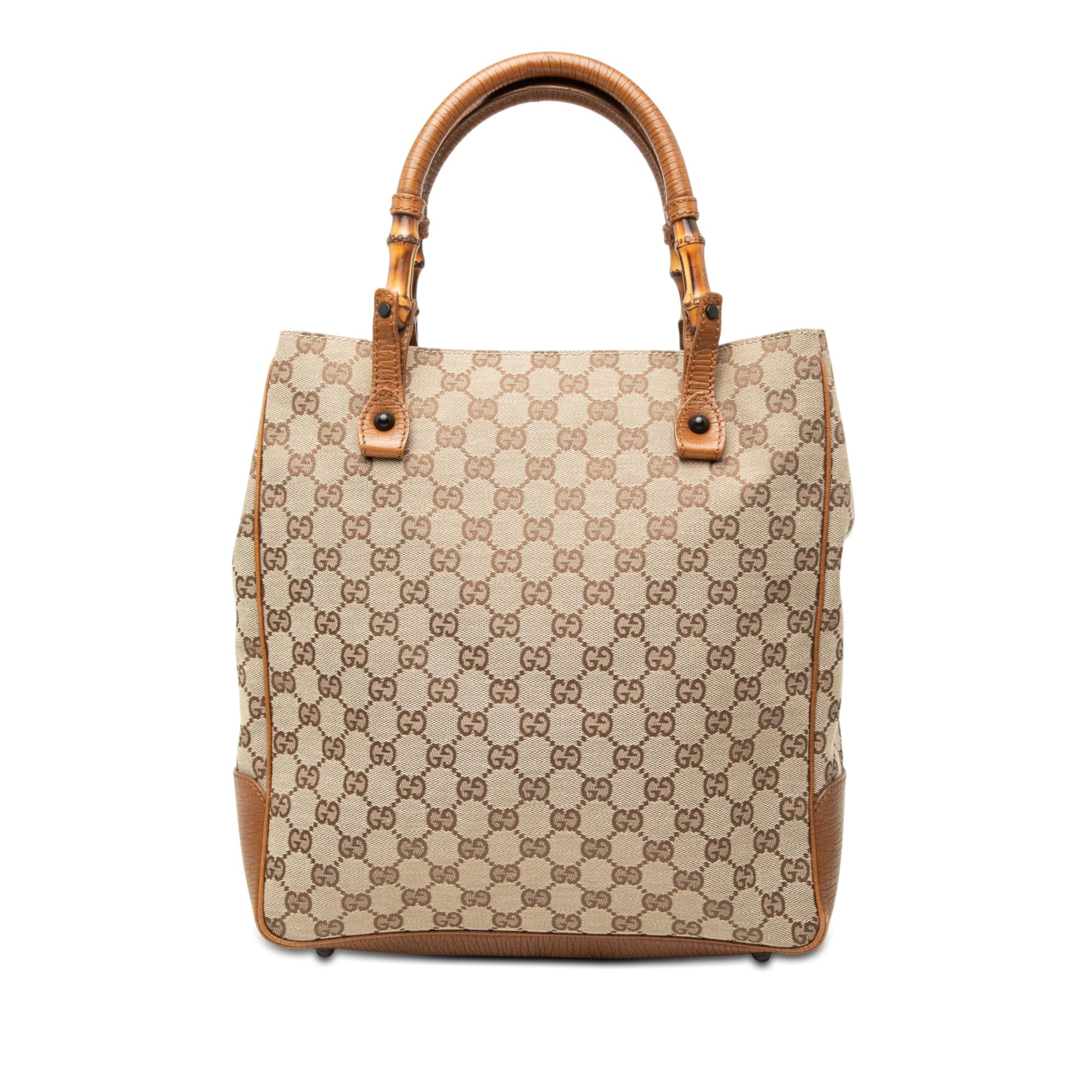 Gucci GG Canvas Bamboo Tote