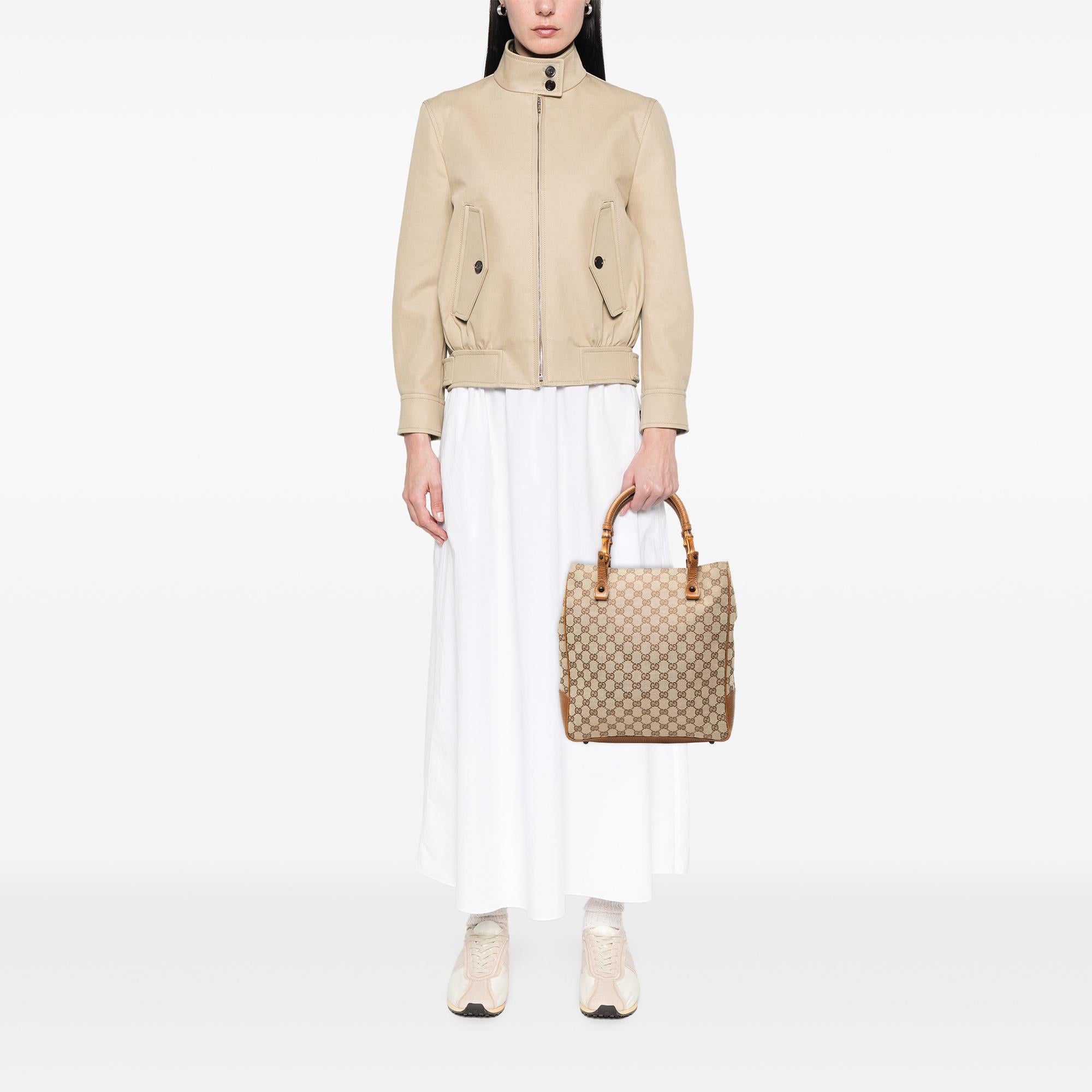 Gucci GG Canvas Bamboo Tote