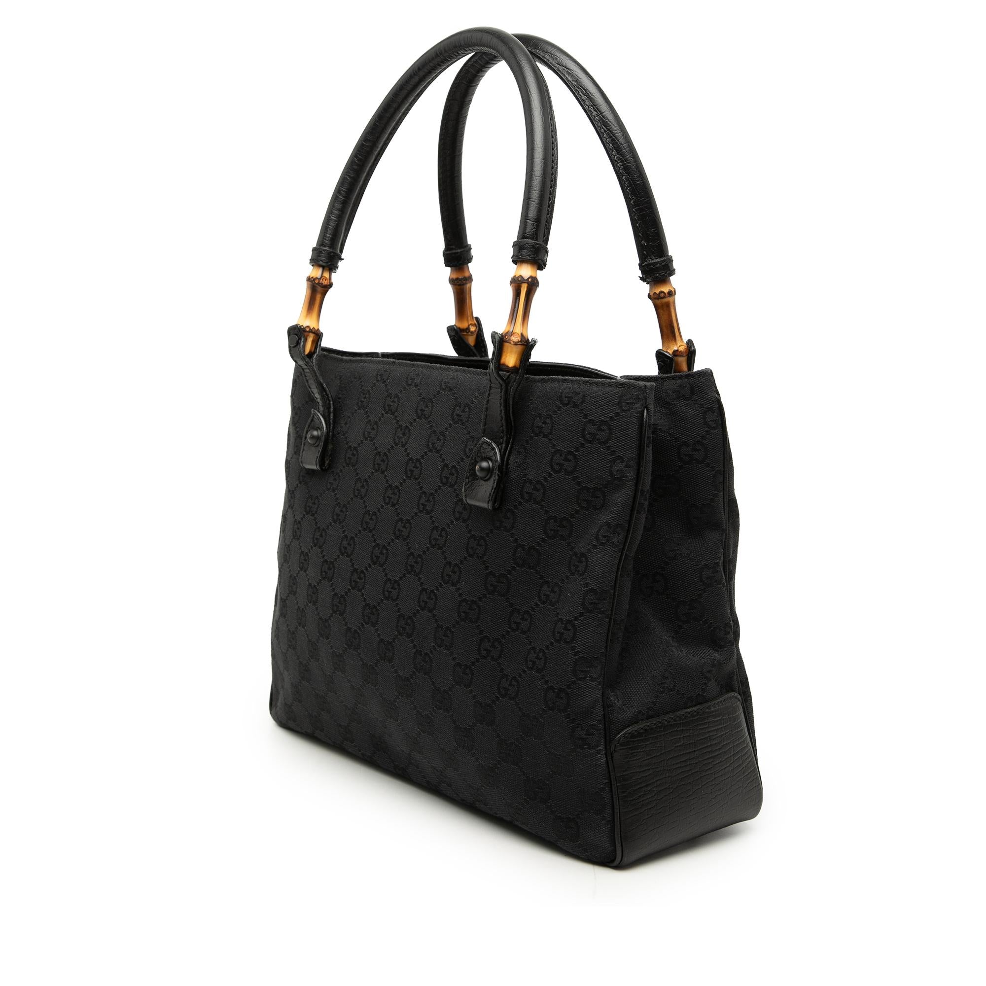 Gucci GG Canvas Bamboo Tote