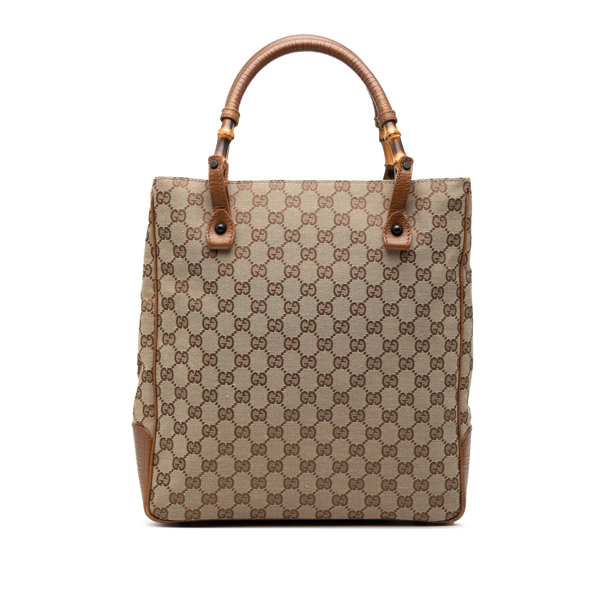Gucci GG Canvas Bamboo Tote