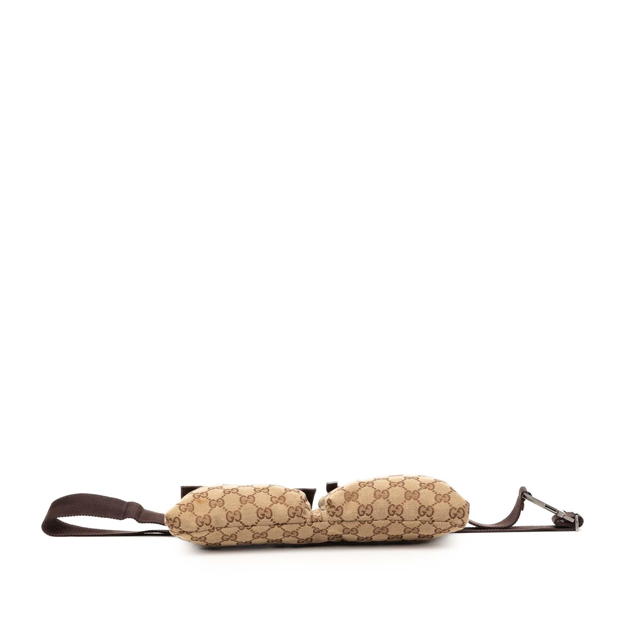 Gucci GG Canvas Double Pocket Belt Bag