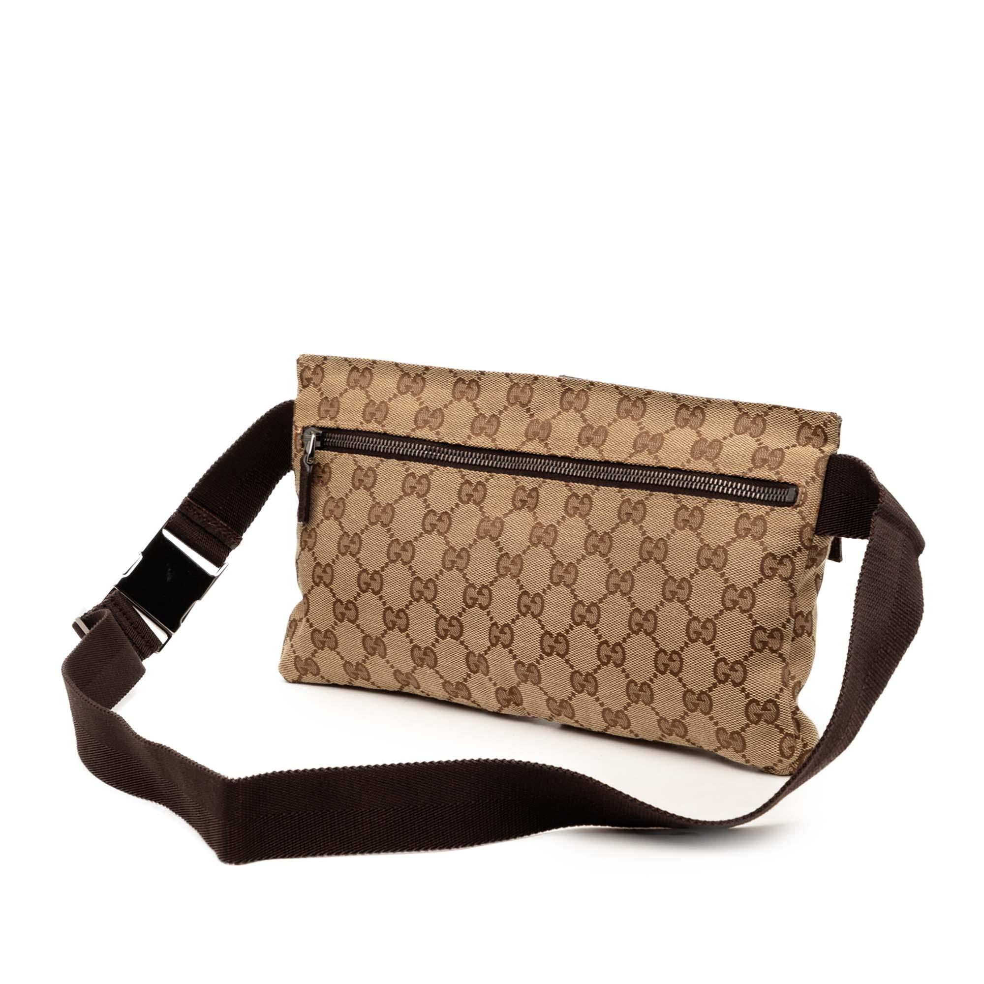 Gucci GG Canvas Double Pocket Belt Bag