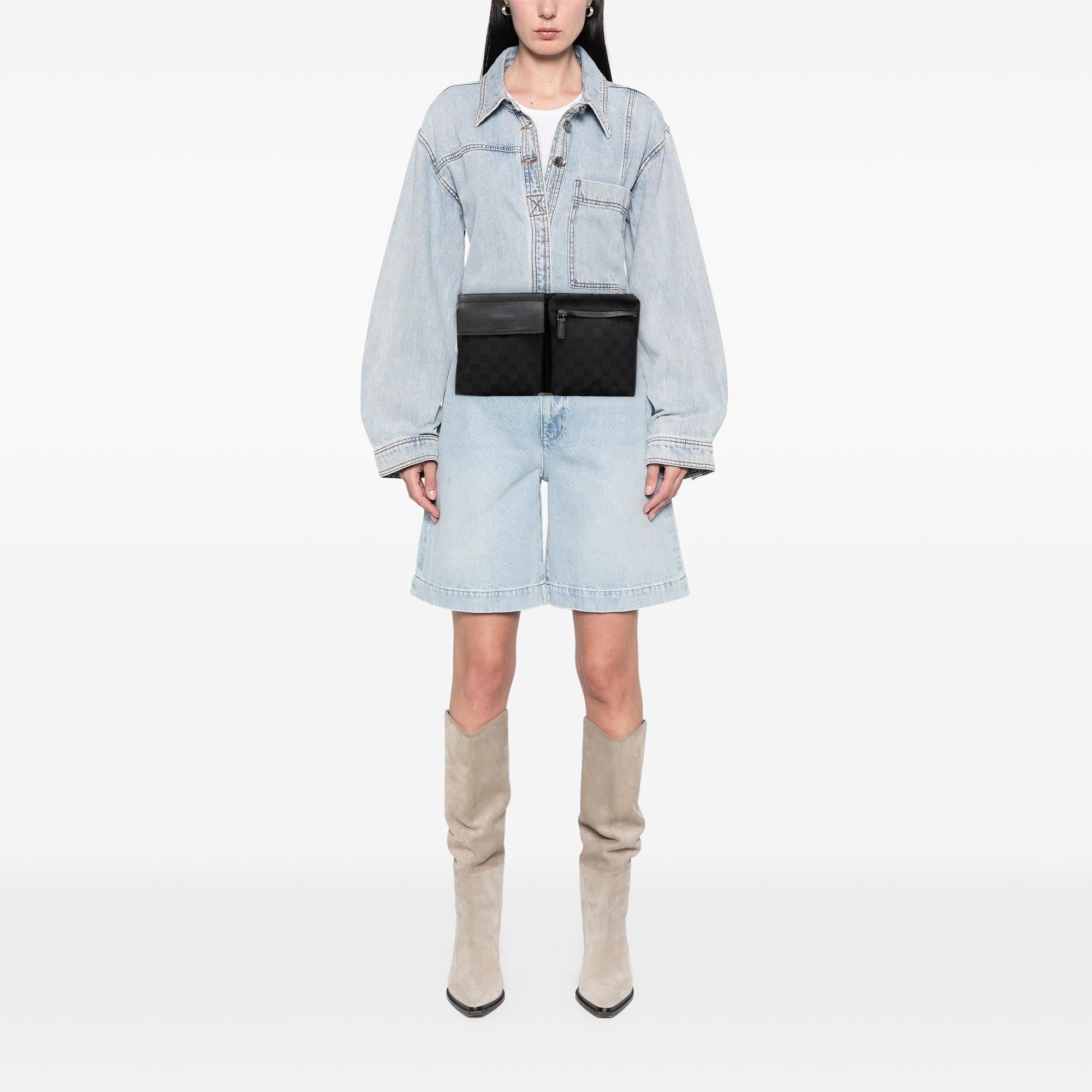 Gucci GG Canvas Double Pocket Belt Bag