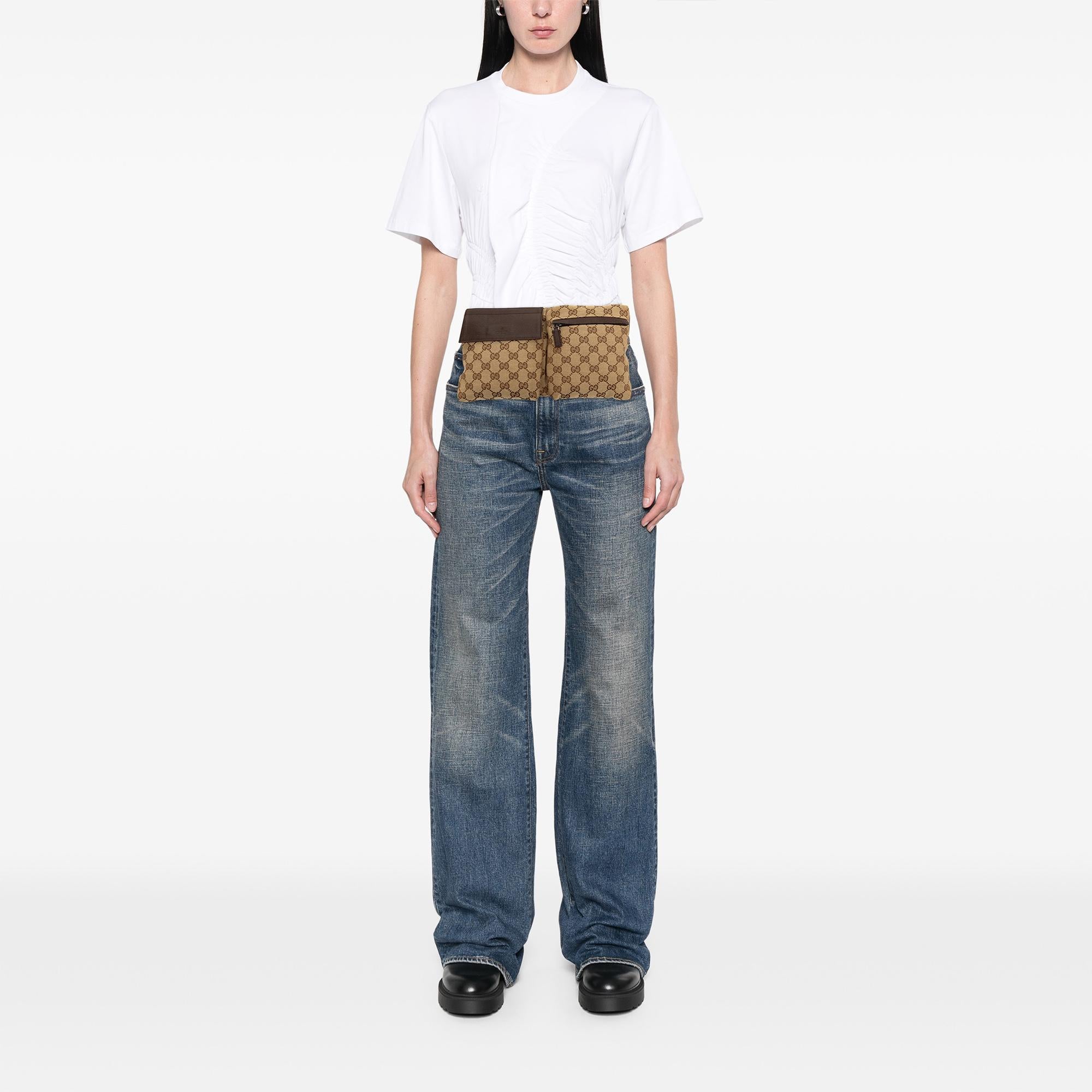 Gucci GG Canvas Double Pocket Belt Bag