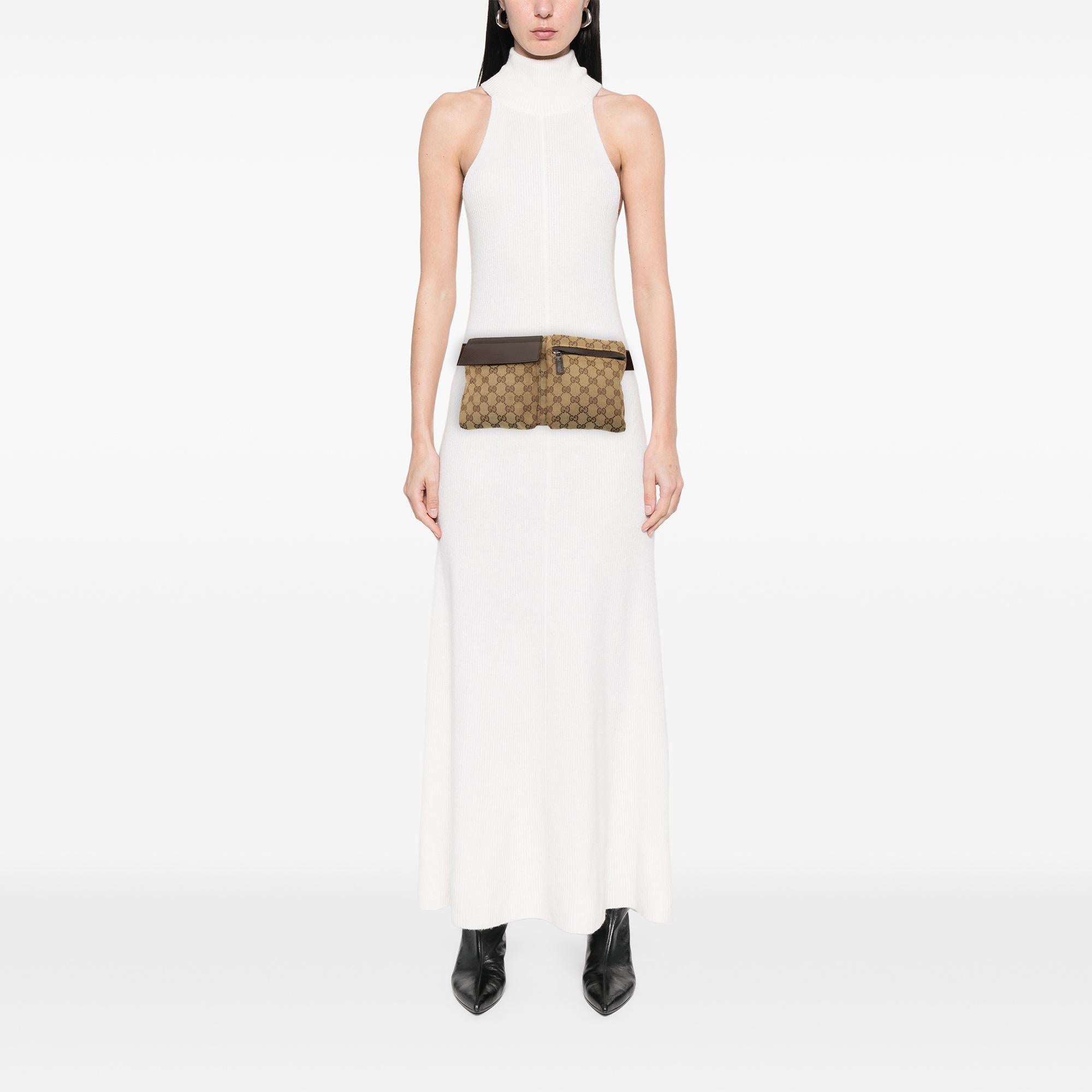 Gucci GG Canvas Double Pocket Belt Bag