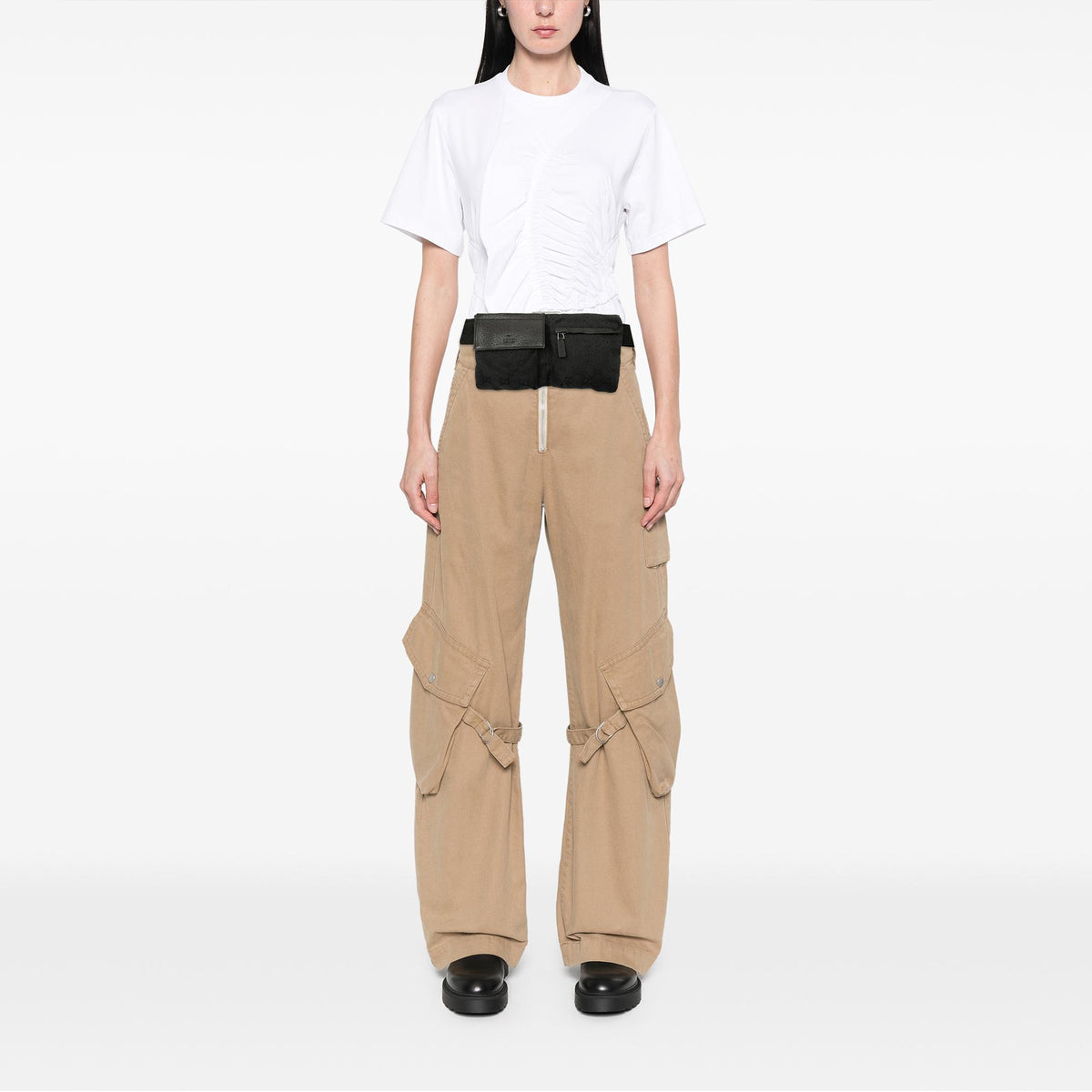 Gucci GG Canvas Double Pocket Belt Bag