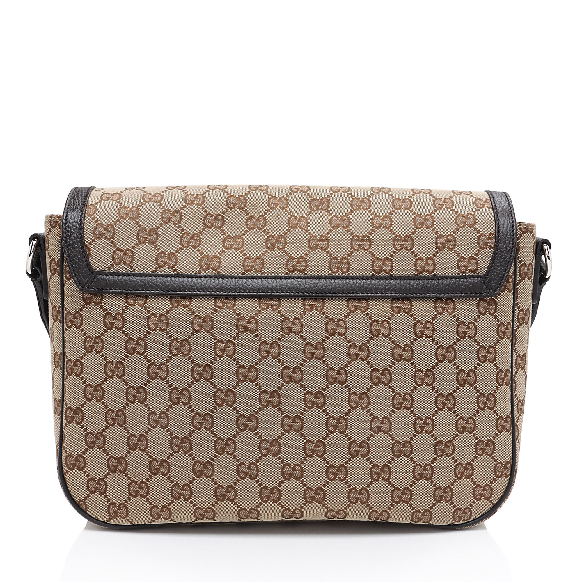 Gucci GG Canvas Flap Messenger Bag (SHF-1QqxVk)