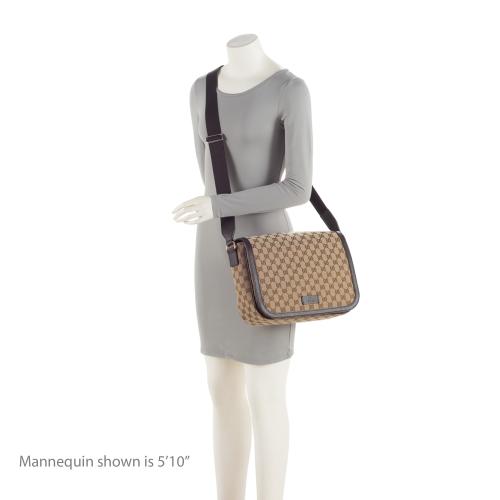 Gucci GG Canvas Flap Messenger Bag (SHF-1QqxVk)