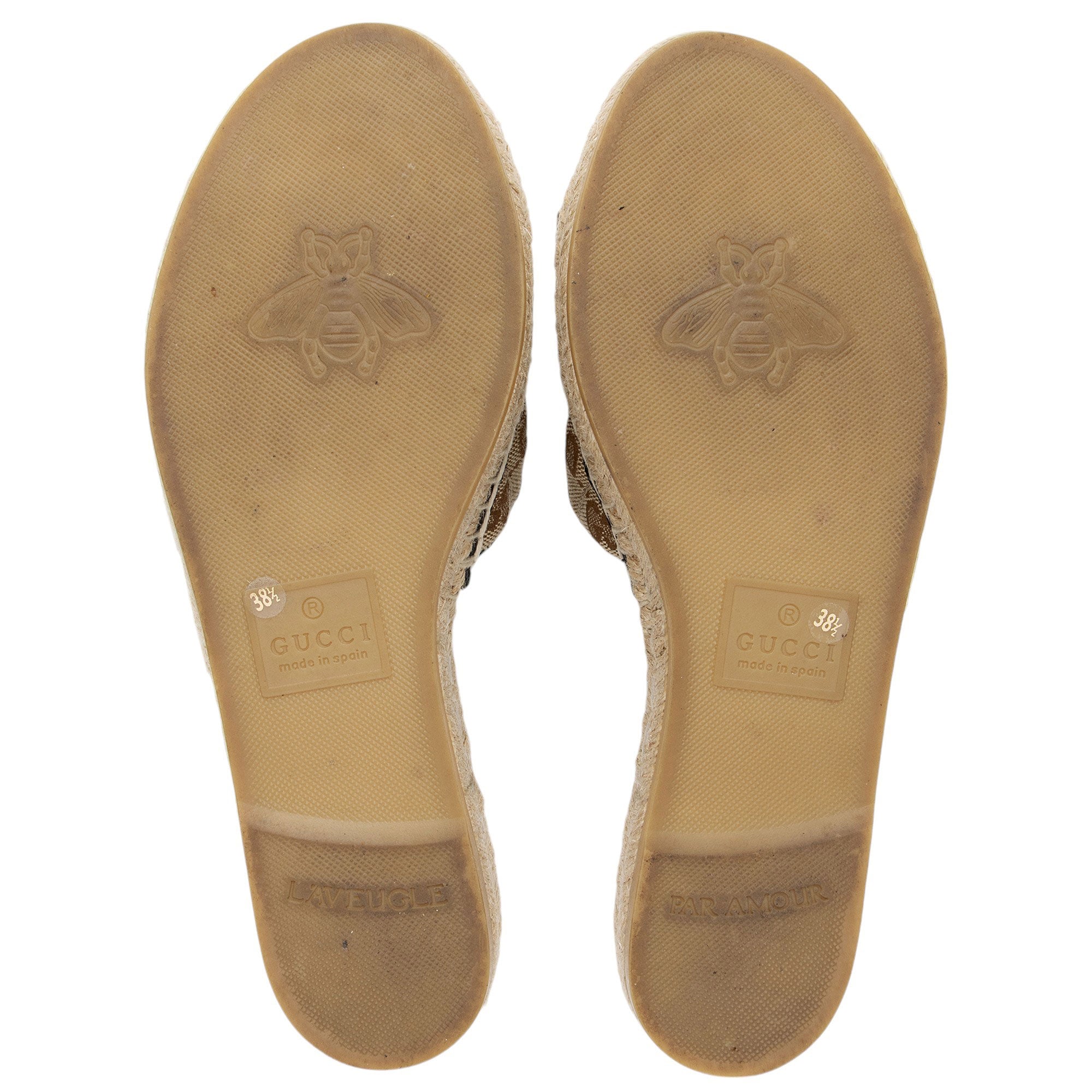 Gucci GG Canvas GG Marmont Pilar Espadrille Slides - Size 8.5 / 38.5 (SHF-pnlKc7)