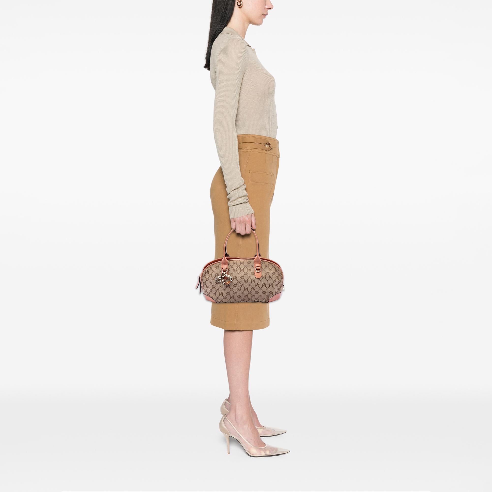Gucci GG Canvas Heart Bit Satchel