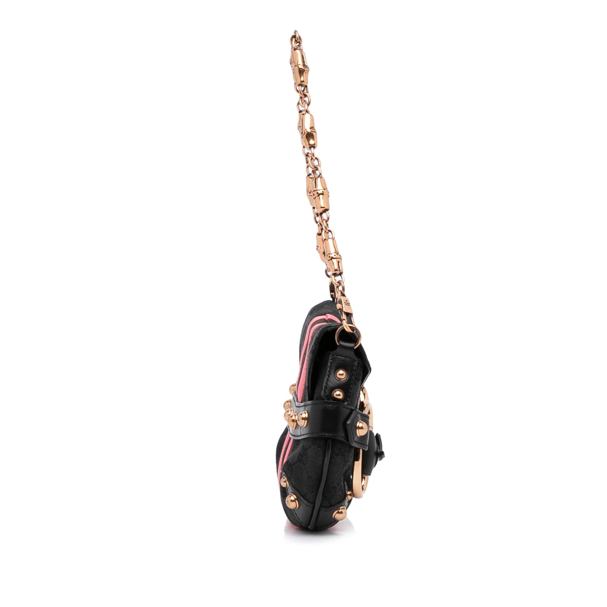 Gucci GG Canvas Horsebit Chain Baguette (SHG-FcwgFl)