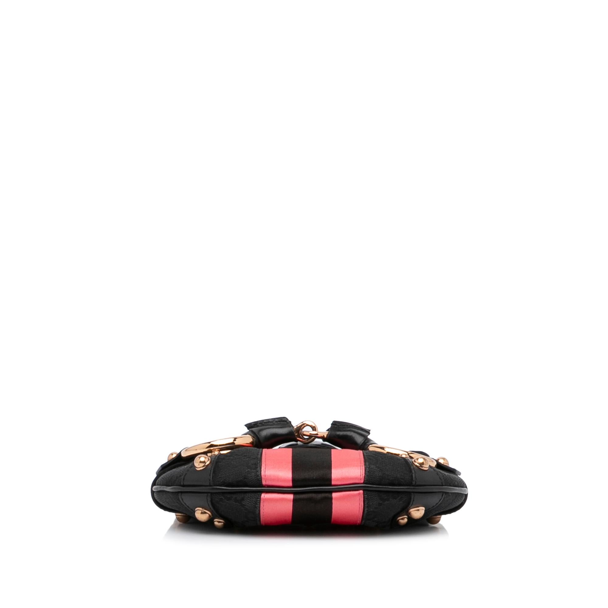 Gucci GG Canvas Horsebit Chain Baguette (SHG-FcwgFl)