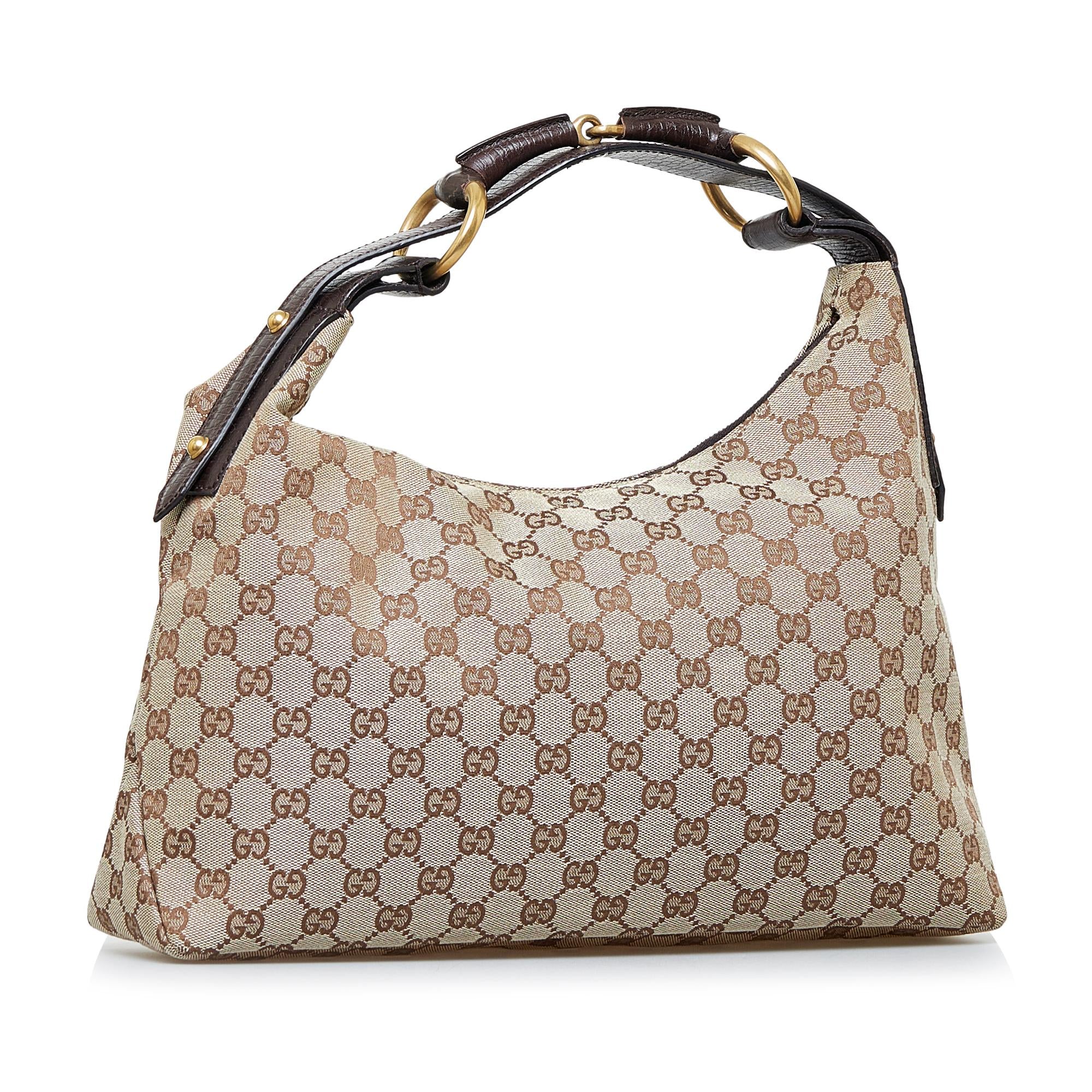 Gucci GG Canvas Horsebit Hobo (SHG-PLy3yh)