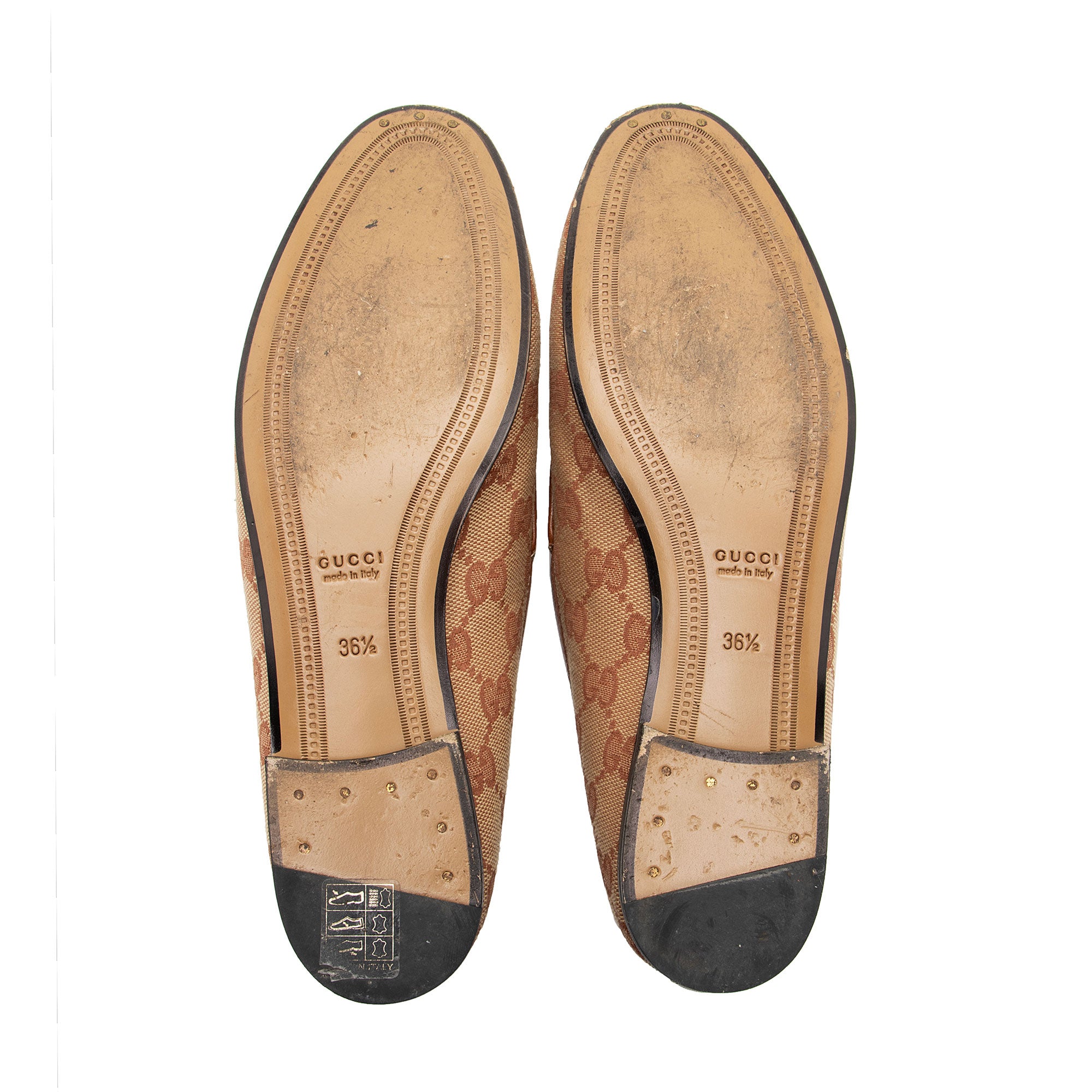 Gucci GG Canvas Horsebit Jordaan Loafers - Size 6.5 / 36.5 - FINAL SALE (SHF-DyXTtO)