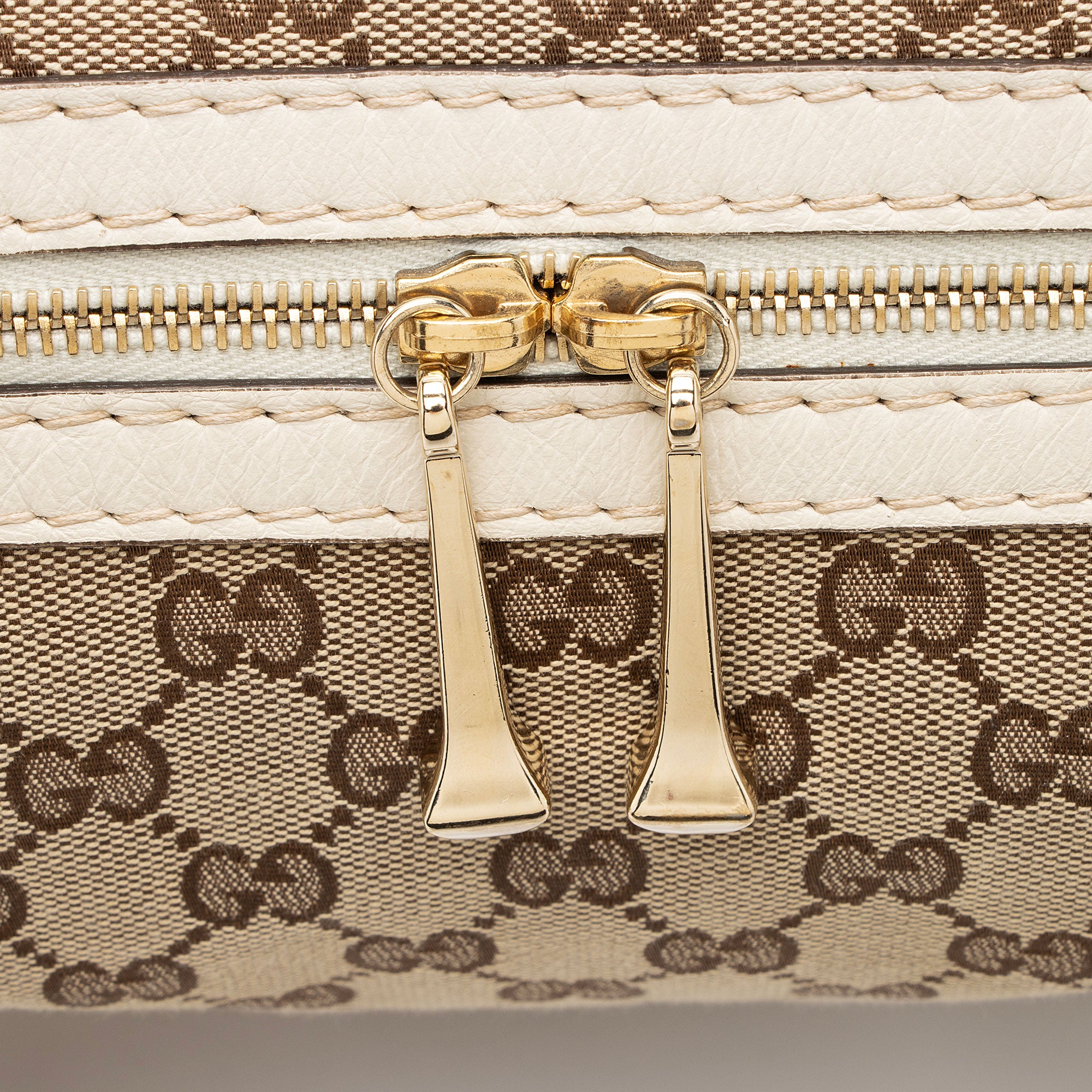 Gucci GG Canvas Horsebit Nailhead Medium Boston Bag