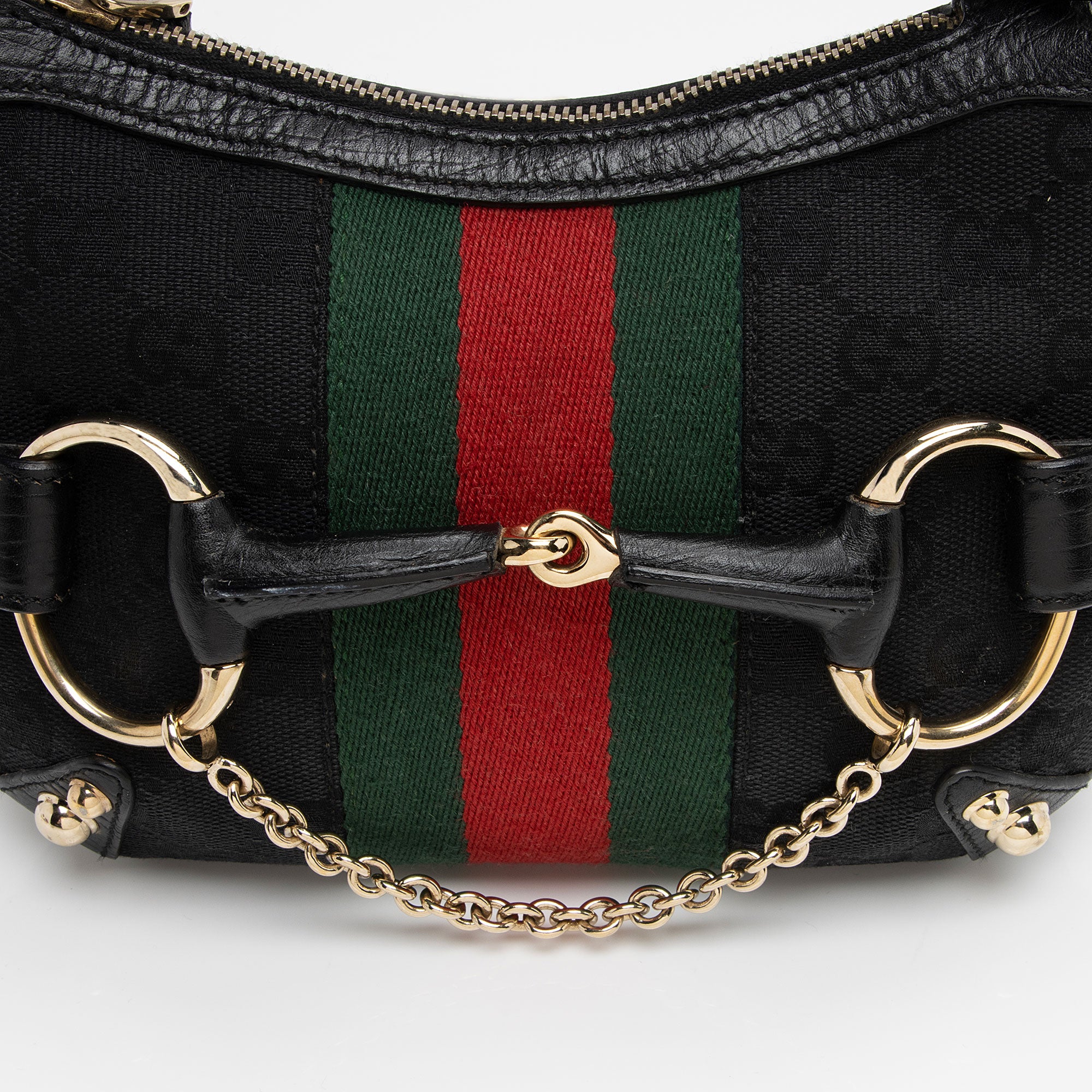Gucci GG Canvas Horsebit Small Shoulder Bag (SHF-o36FPX)