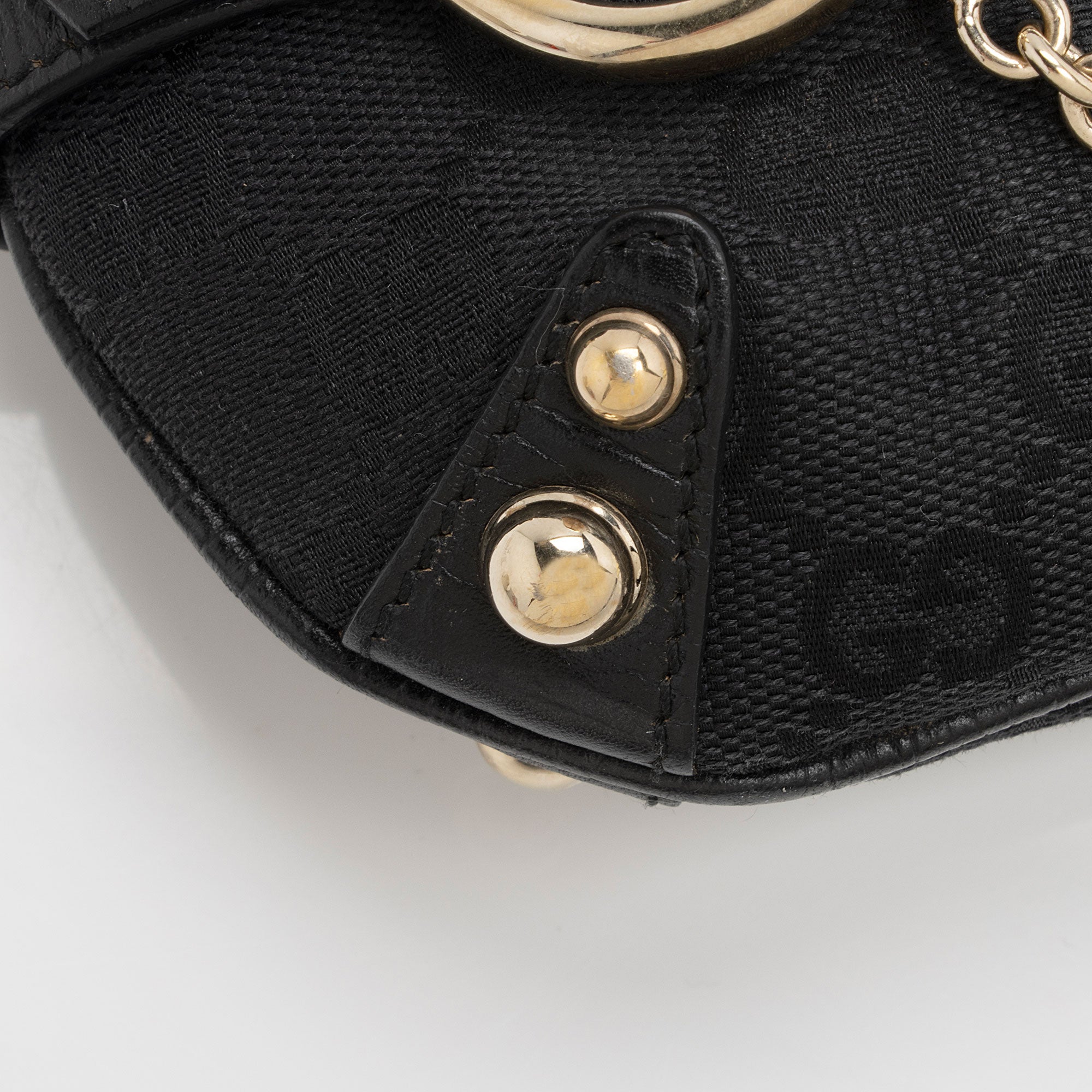 Gucci GG Canvas Horsebit Small Shoulder Bag (SHF-o36FPX)
