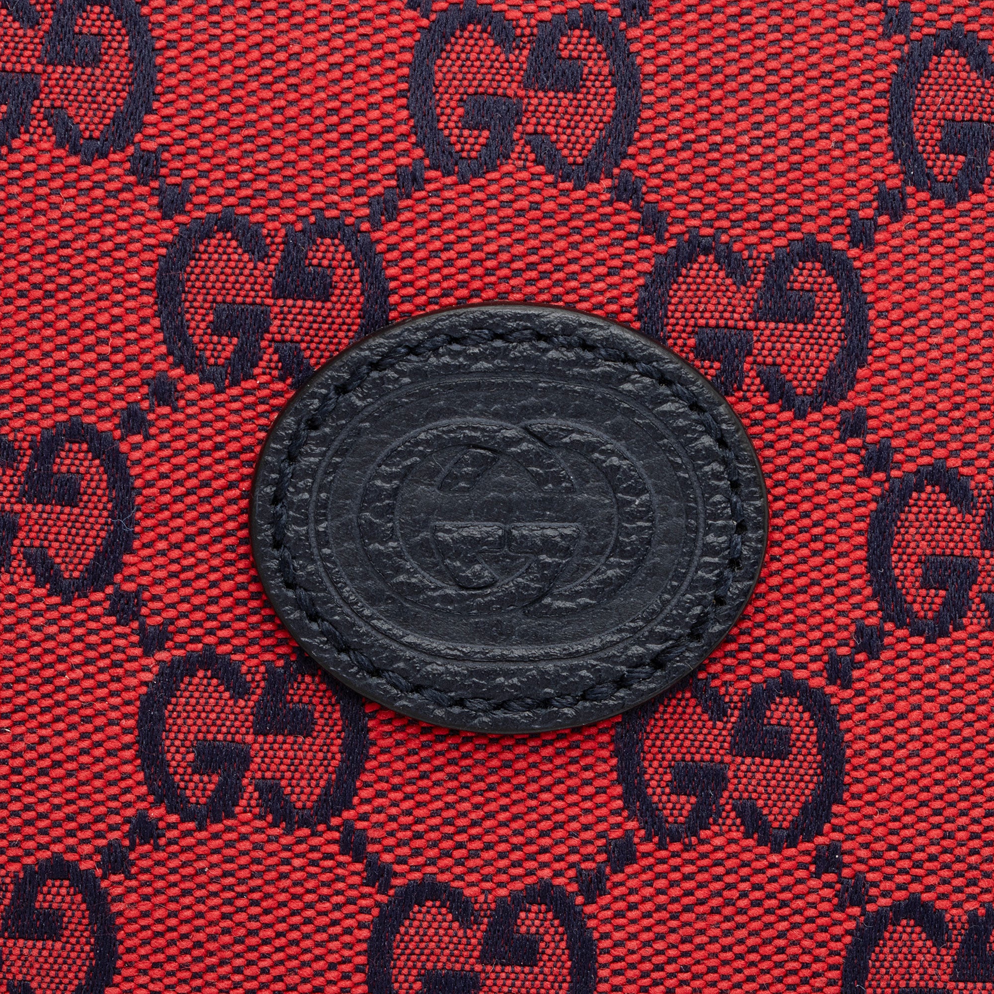 Gucci GG Canvas Interlocking G Patch Round Shoulder Bag