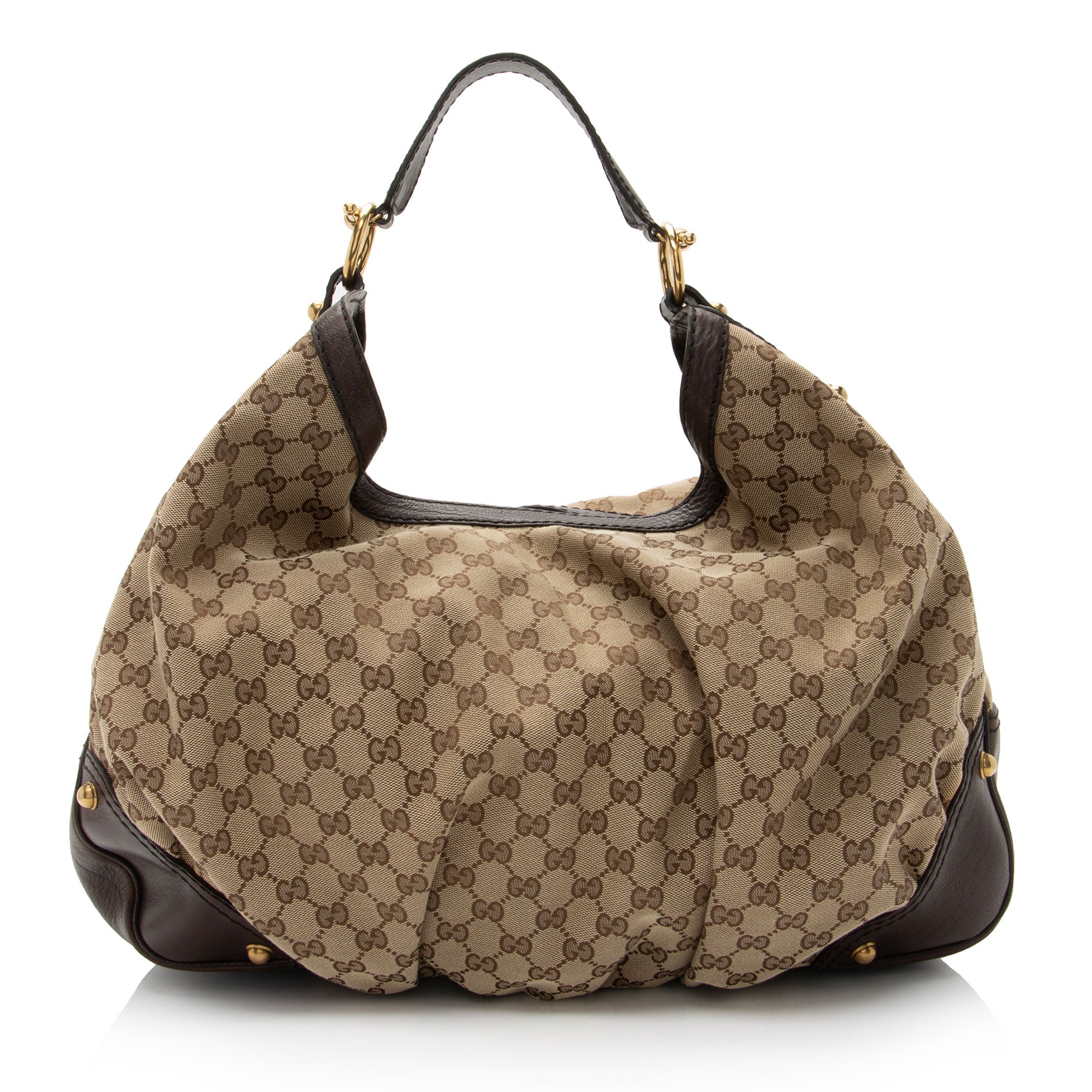 Gucci GG Canvas Jockey Large Hobo (SHF-boog0J)