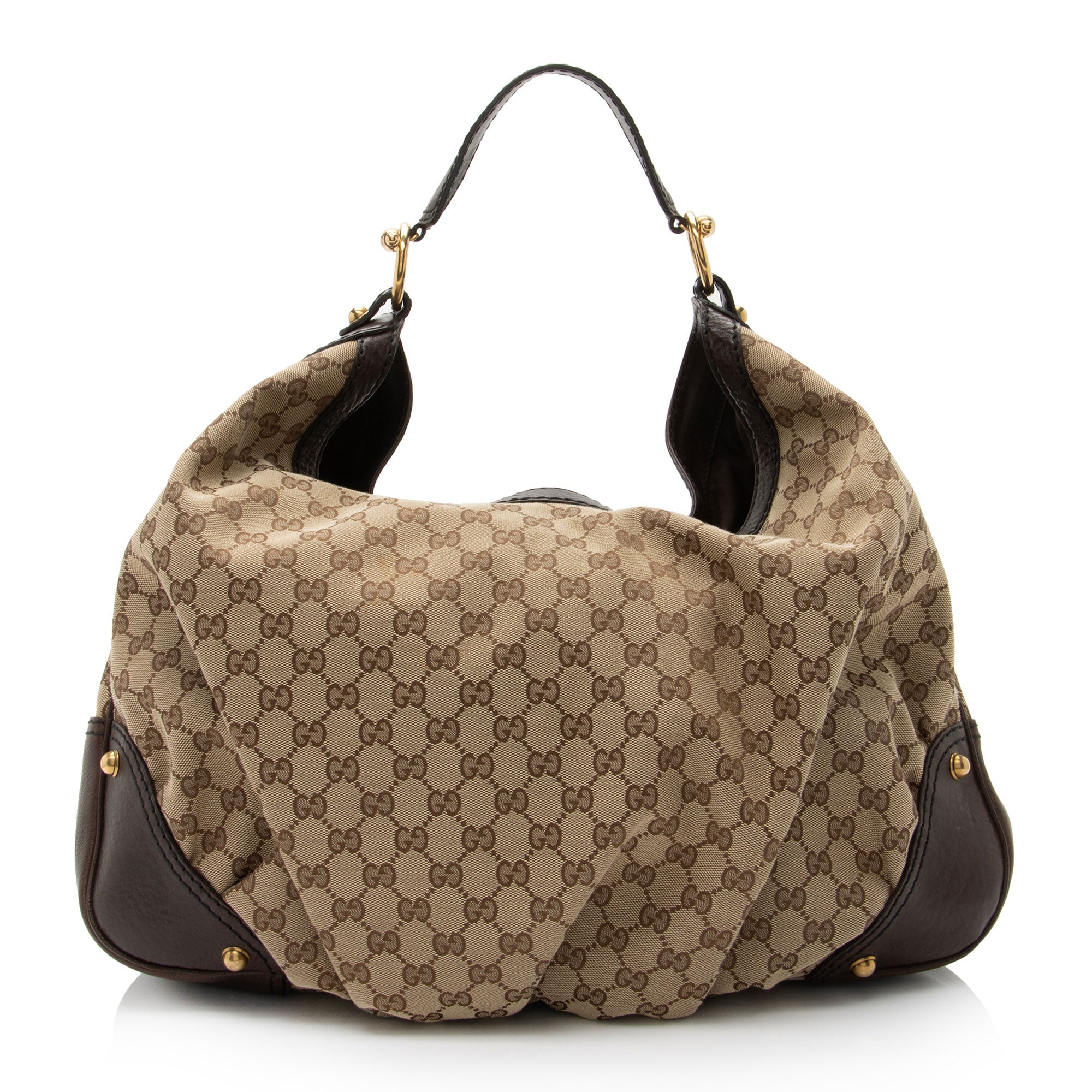 Gucci GG Canvas Jockey Large Hobo (SHF-boog0J)