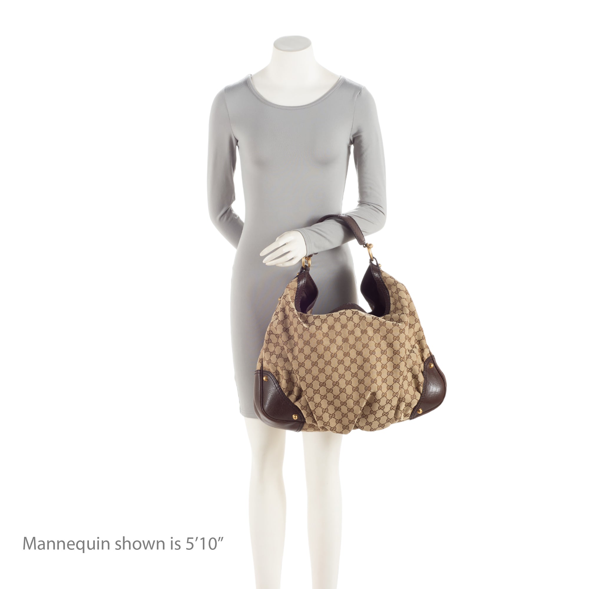 Gucci GG Canvas Jockey Large Hobo (SHF-boog0J)