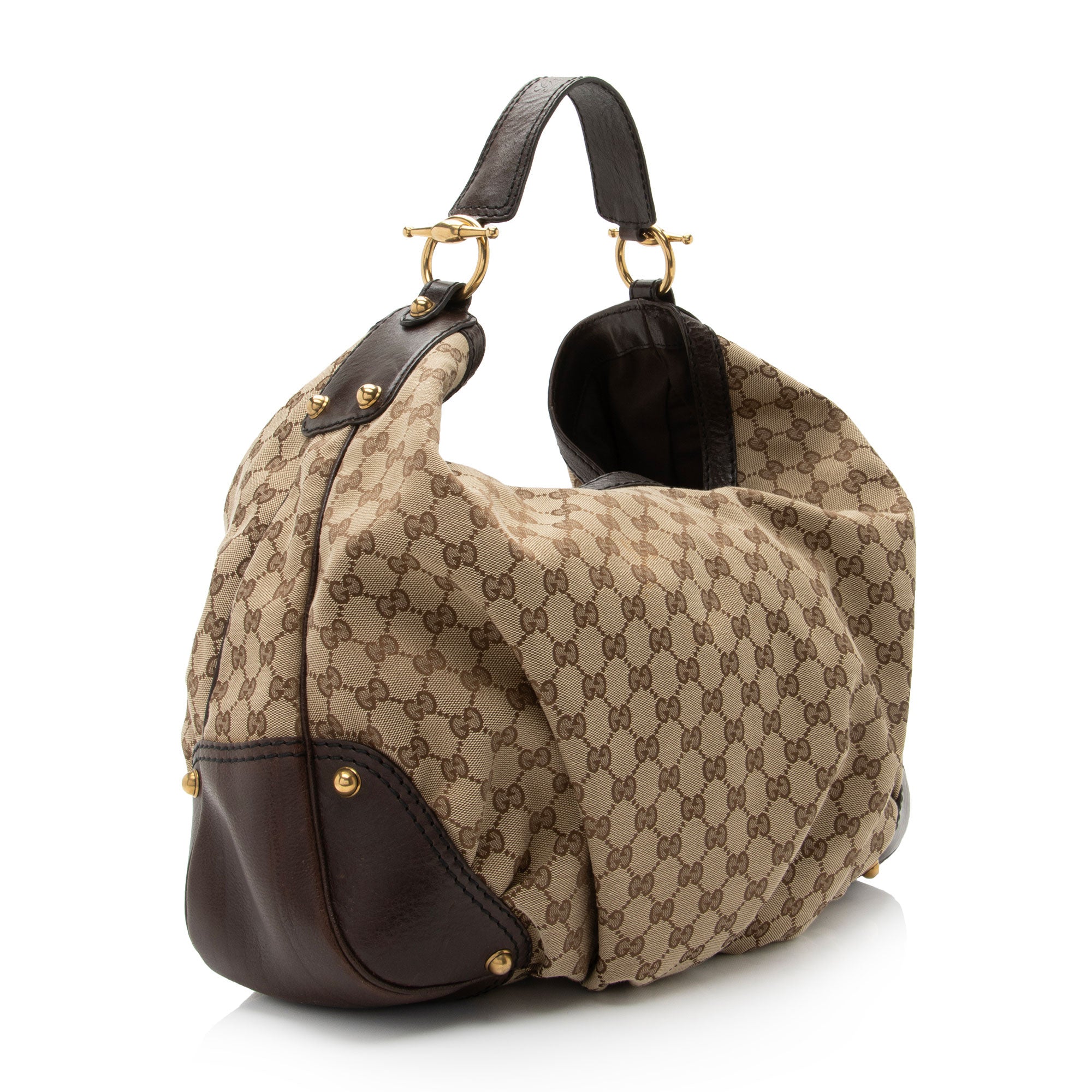 Gucci GG Canvas Jockey Large Hobo (SHF-boog0J)