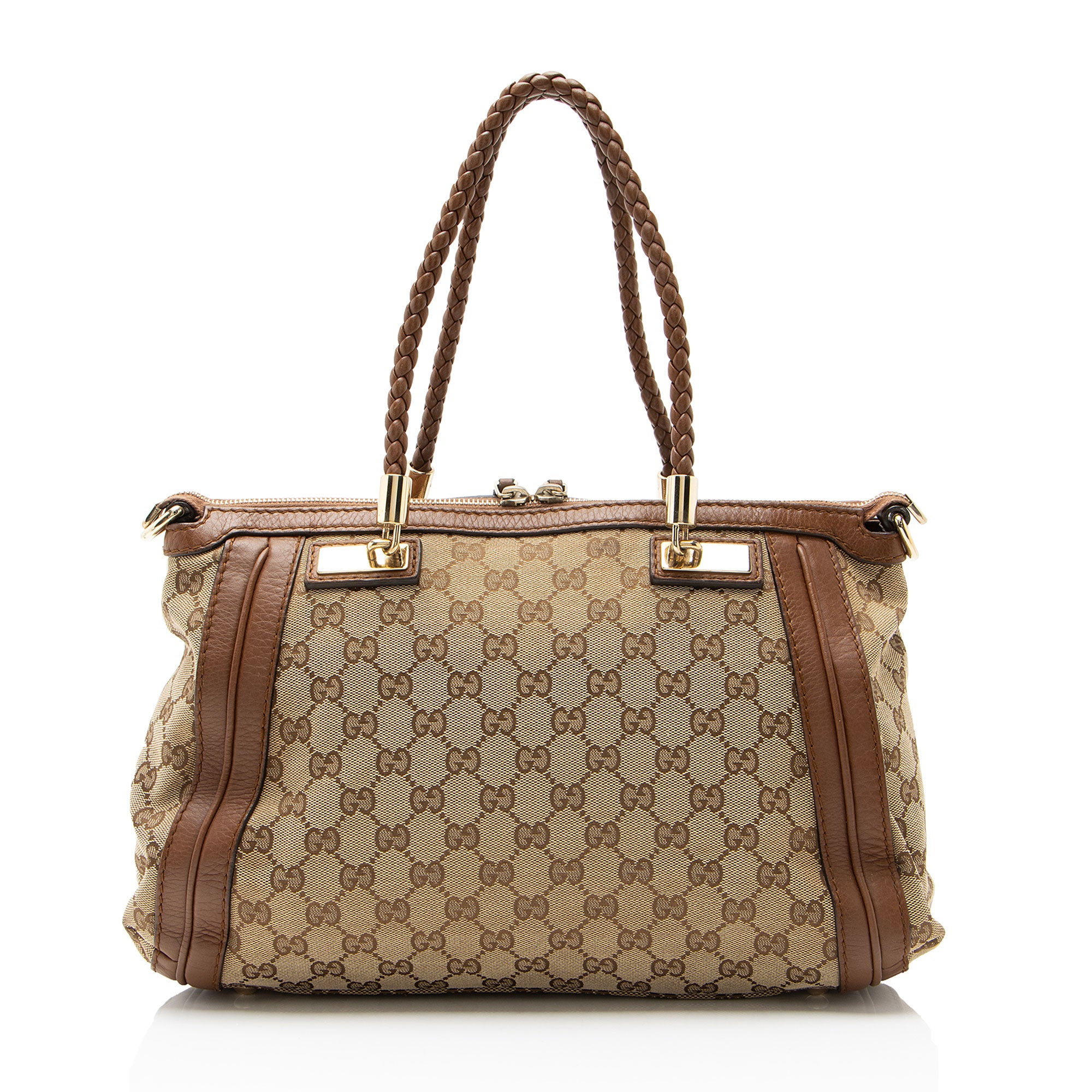 Gucci GG Canvas Leather Bella Tote