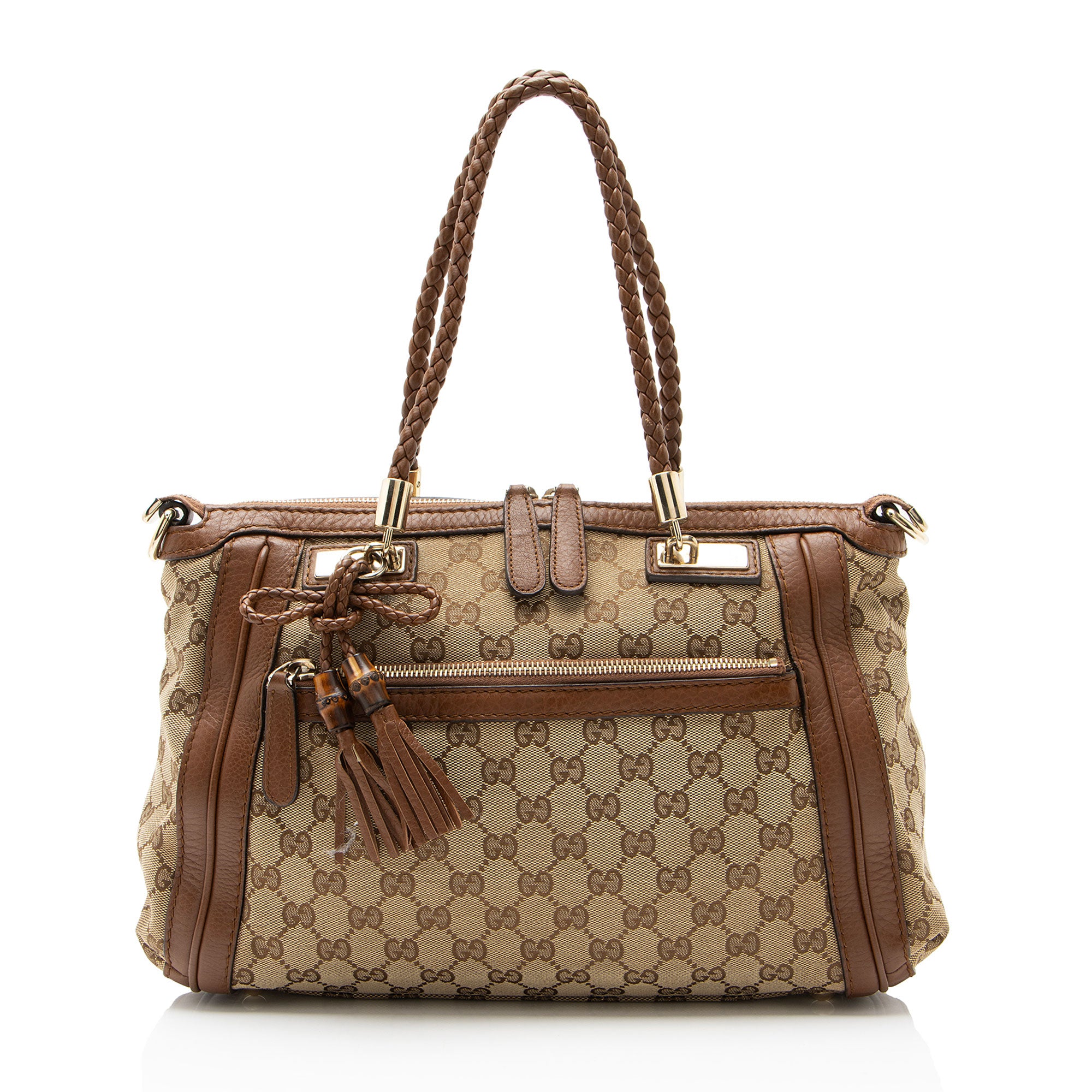Gucci GG Canvas Leather Bella Tote