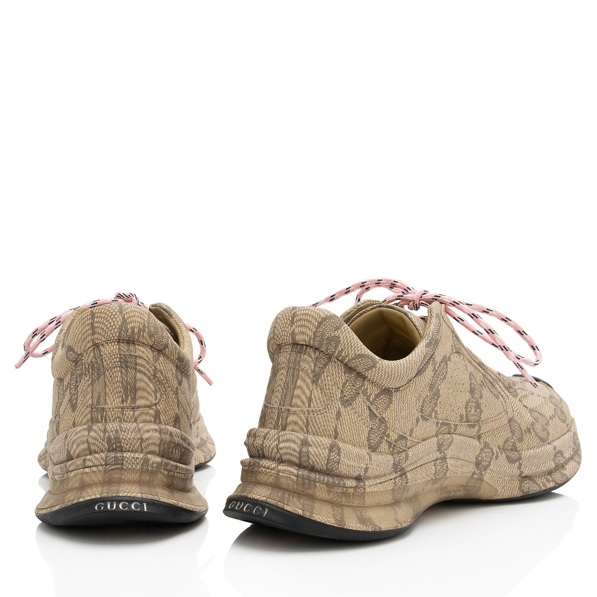 Gucci GG Canvas Leather Run Sneakers - Size 9 / 39