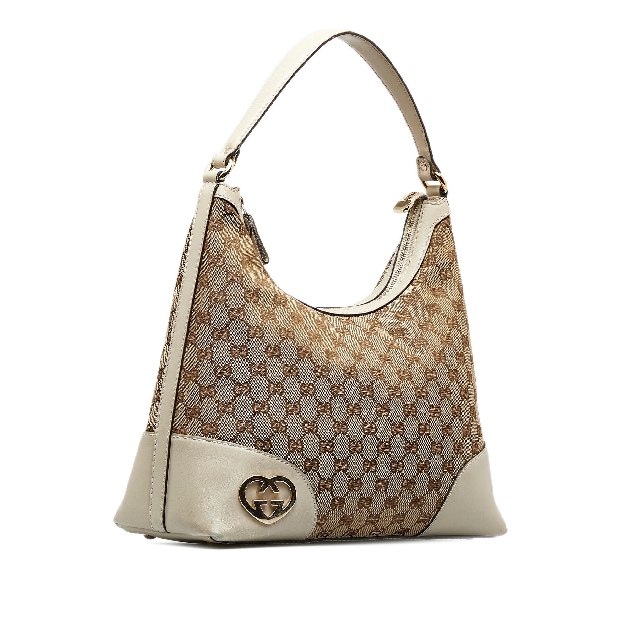 Gucci GG Canvas Lovely Heart Hobo (SHG-SnfJQ9)