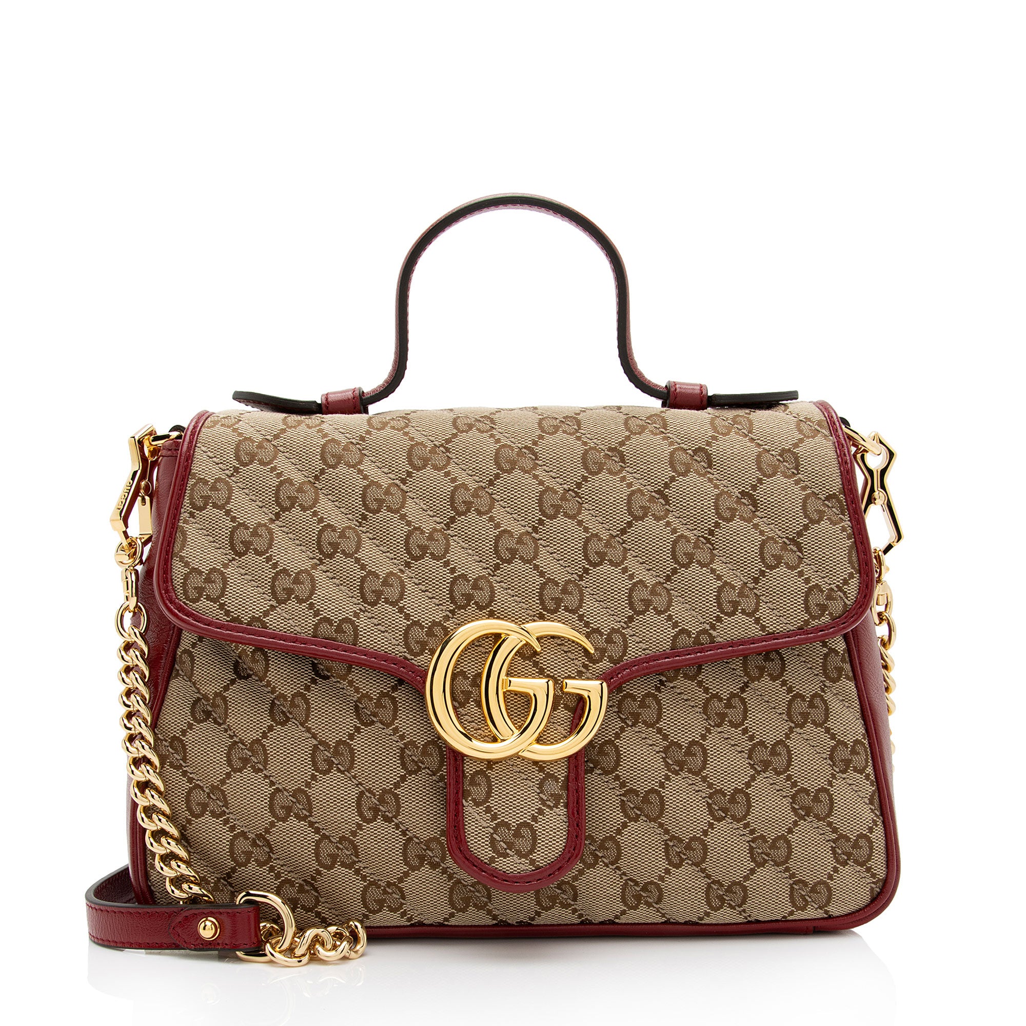 Gucci GG Canvas Marmont Small Top Handle Bag (SHF-WYqDum)