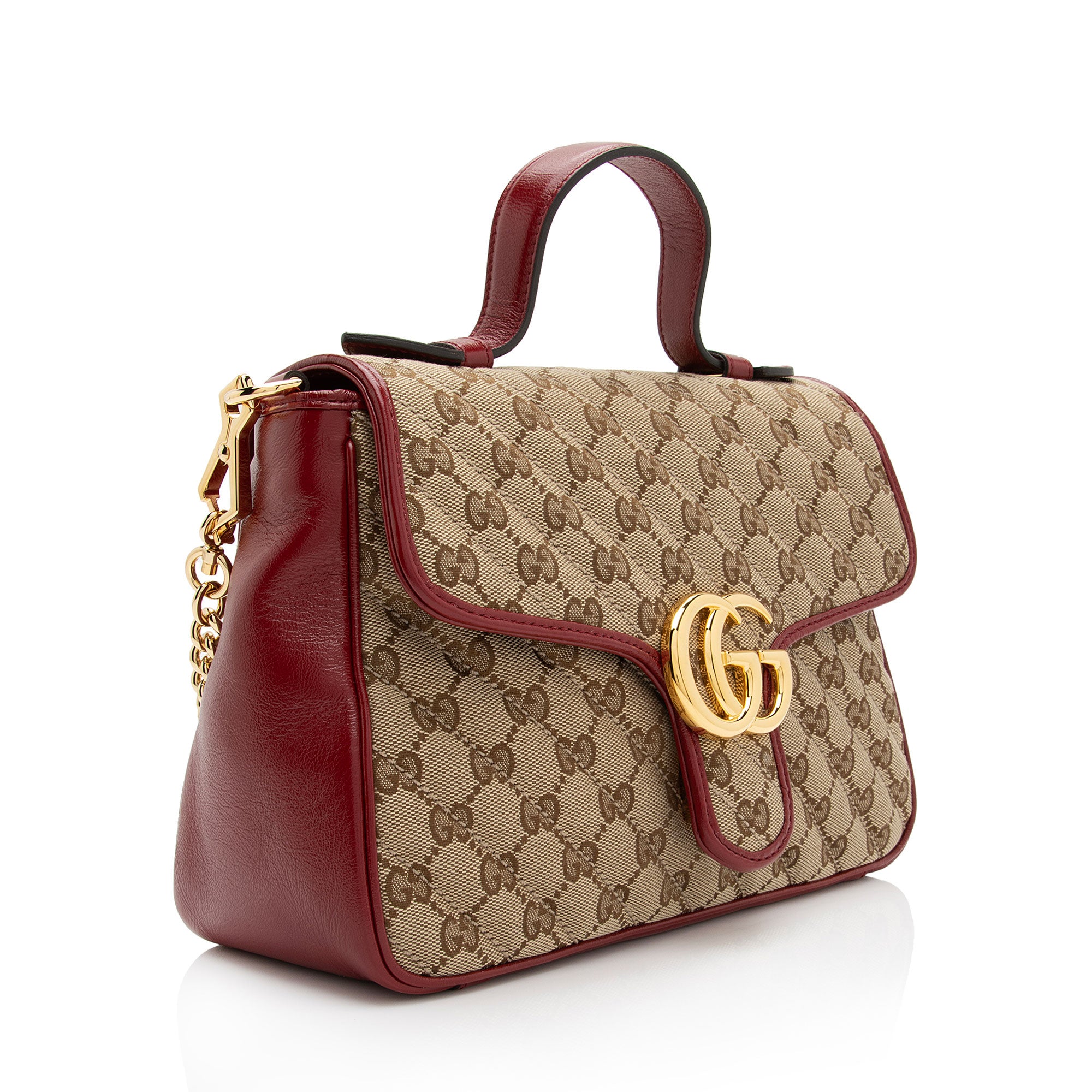 Gucci GG Canvas Marmont Small Top Handle Bag (SHF-WYqDum)