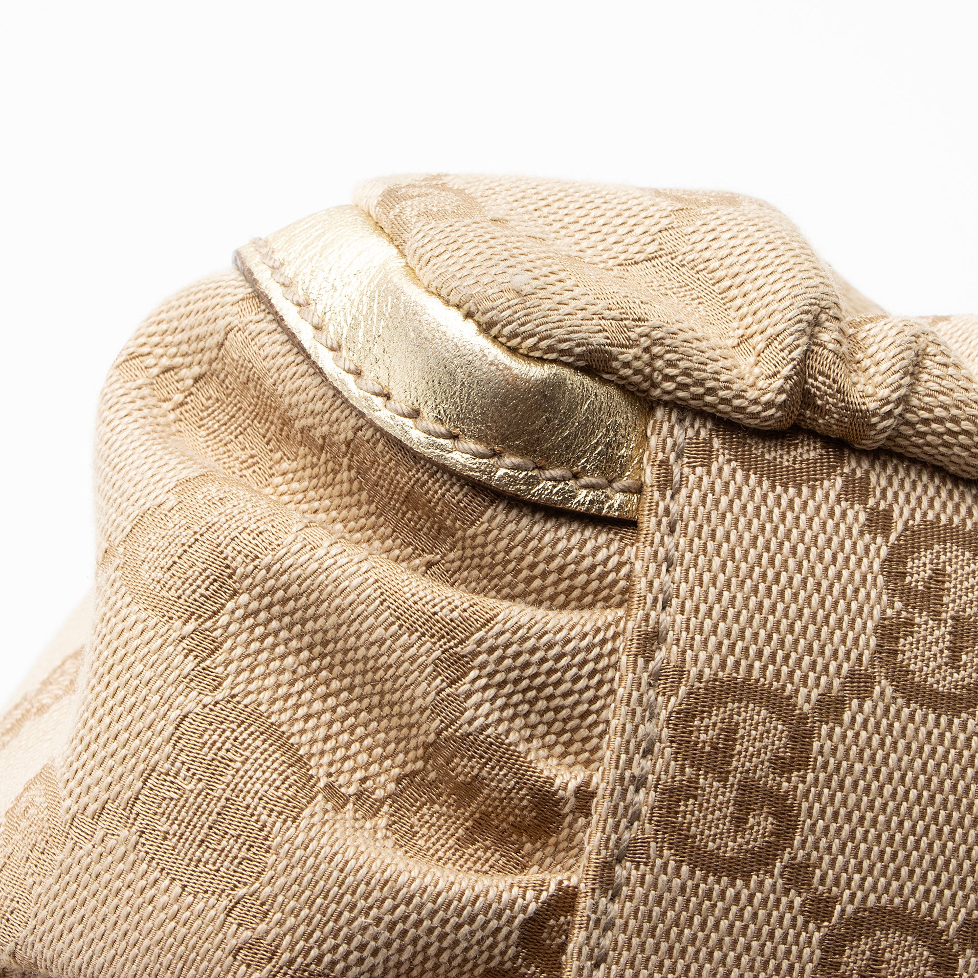 Gucci GG Canvas Metallic Leather D Ring Small Hobo (SHF-nI1P2Q)