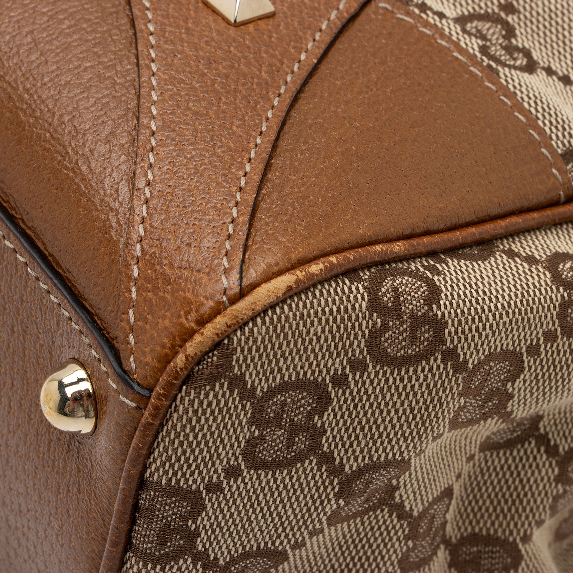 Gucci GG Canvas Nailhead Bardot Shoulder Bag (SHF-cXQEhI)