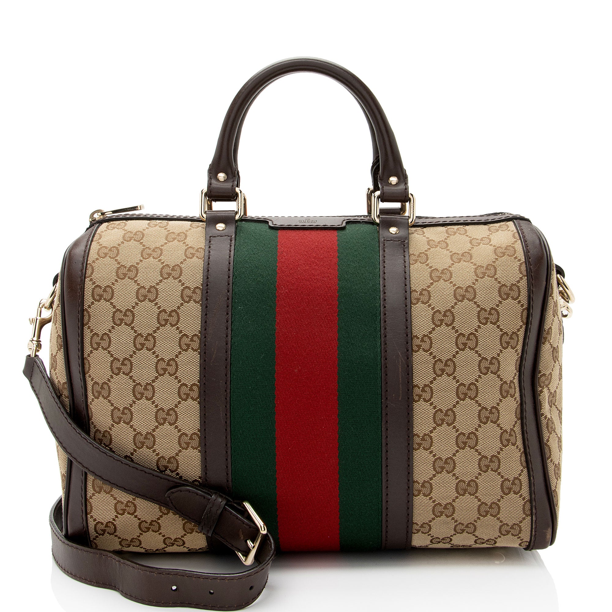 Gucci GG Canvas Vintage Web Joy Medium Boston Bag (SHF-vJvGW4)