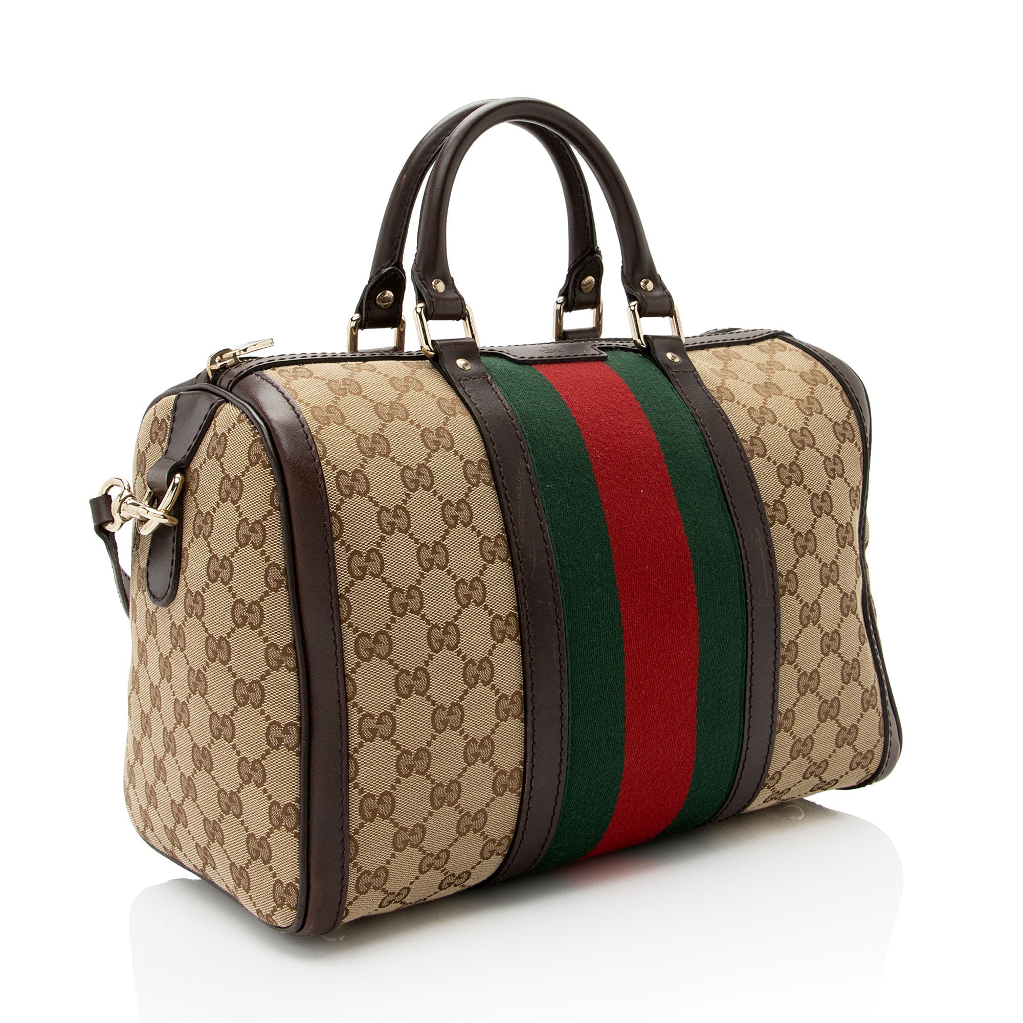 Gucci GG Canvas Vintage Web Joy Medium Boston Bag (SHF-vJvGW4)