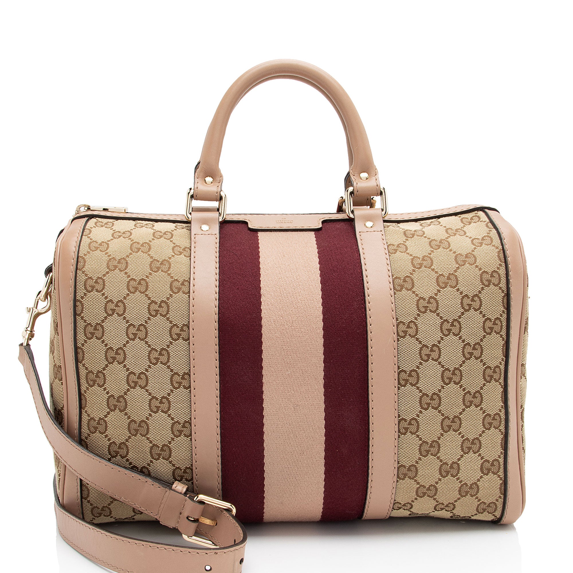 Gucci GG Canvas Vintage Web Joy Medium Boston Bag (SHF-EeCWF9)