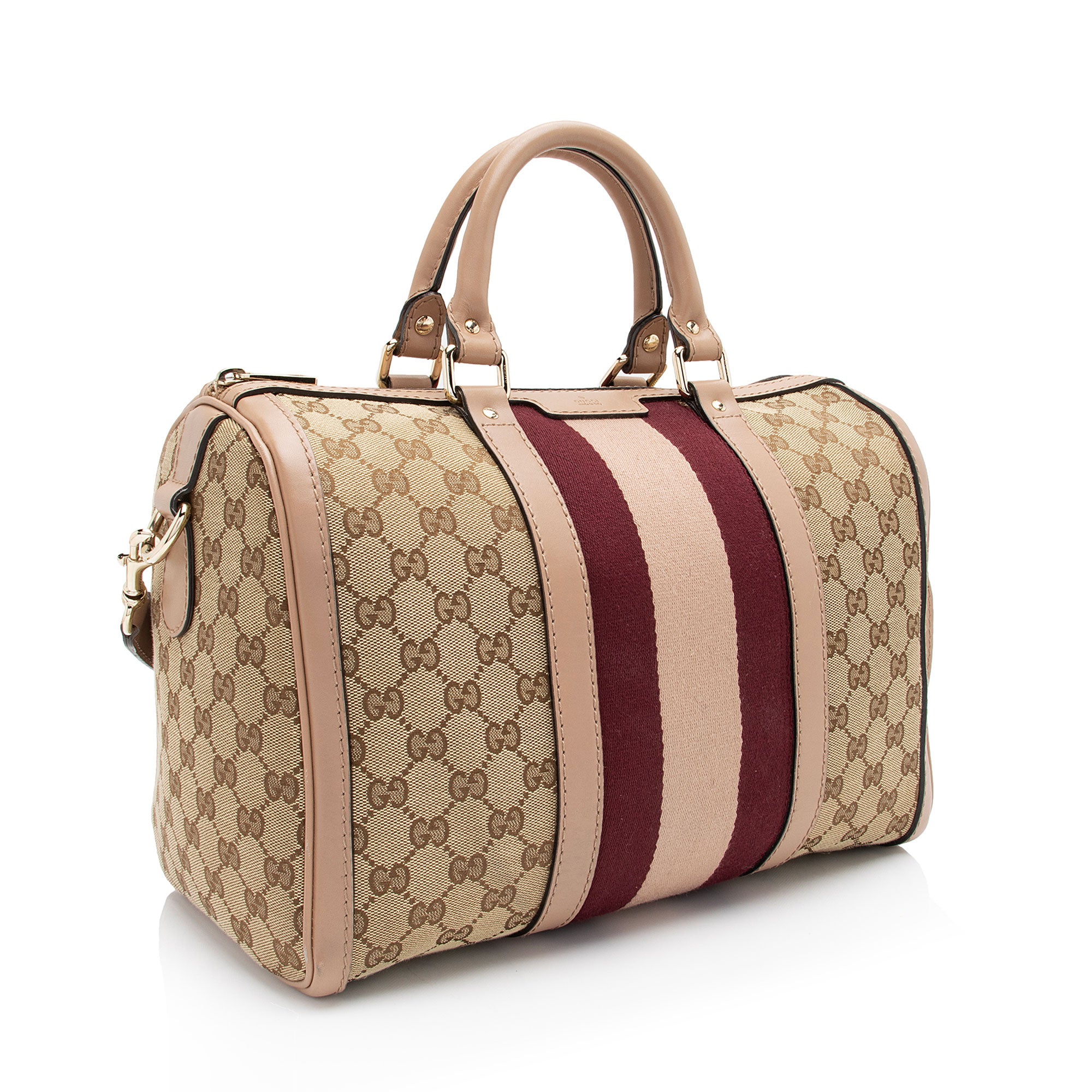 Gucci GG Canvas Vintage Web Joy Medium Boston Bag (SHF-EeCWF9)