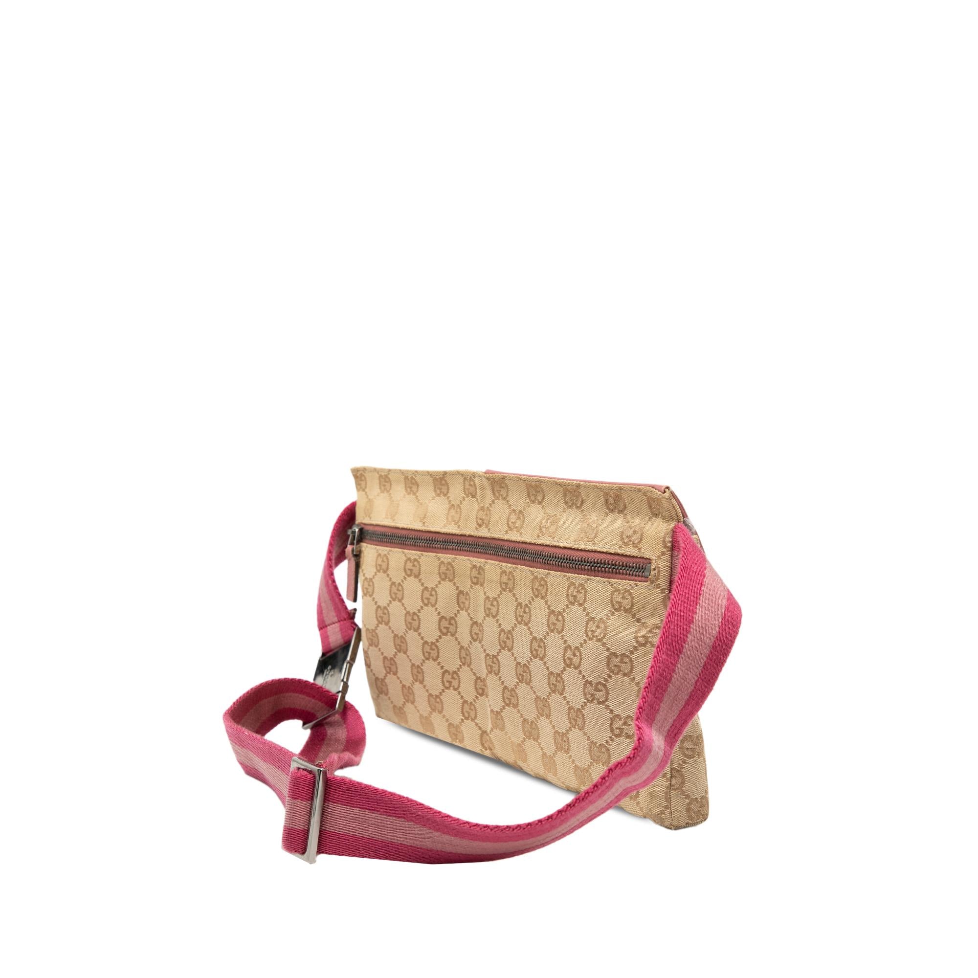 Gucci GG Canvas Web Double Pocket Belt Bag