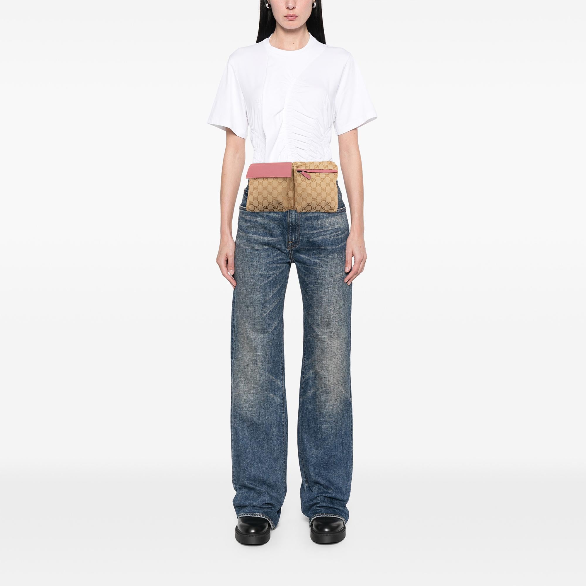 Gucci GG Canvas Web Double Pocket Belt Bag