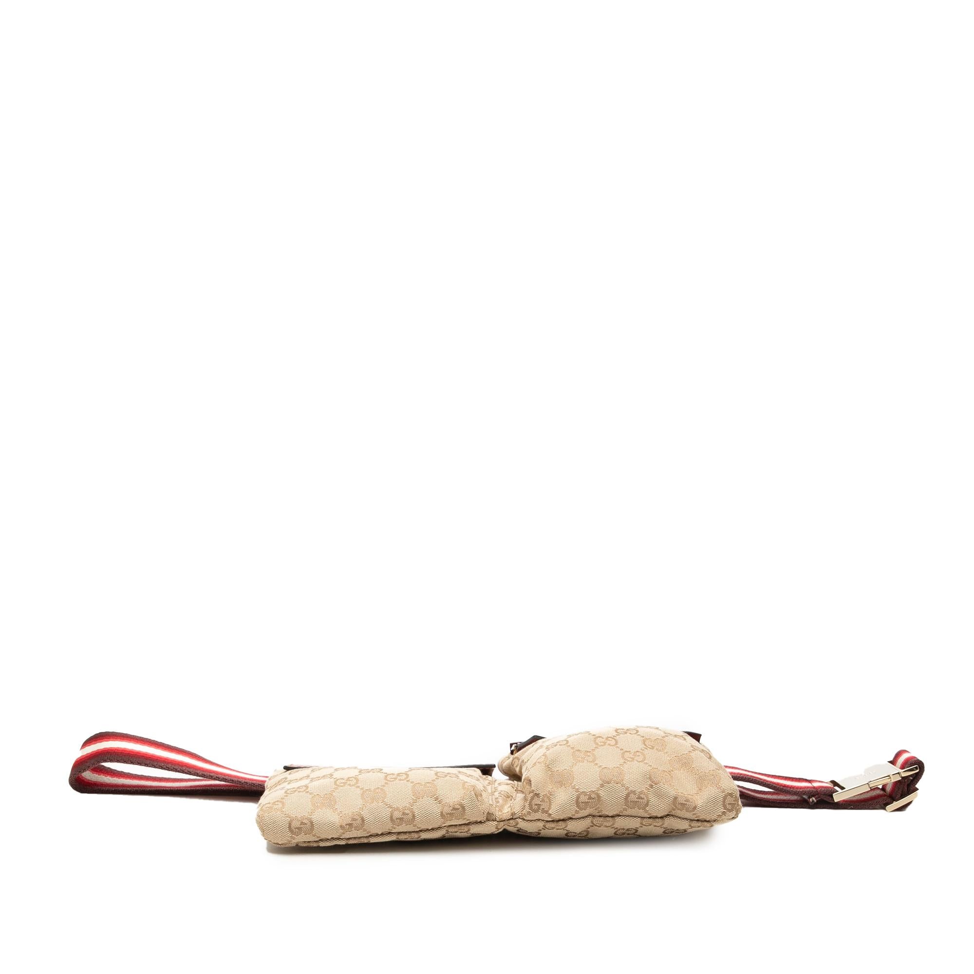 Gucci GG Canvas Web Double Pocket Belt Bag