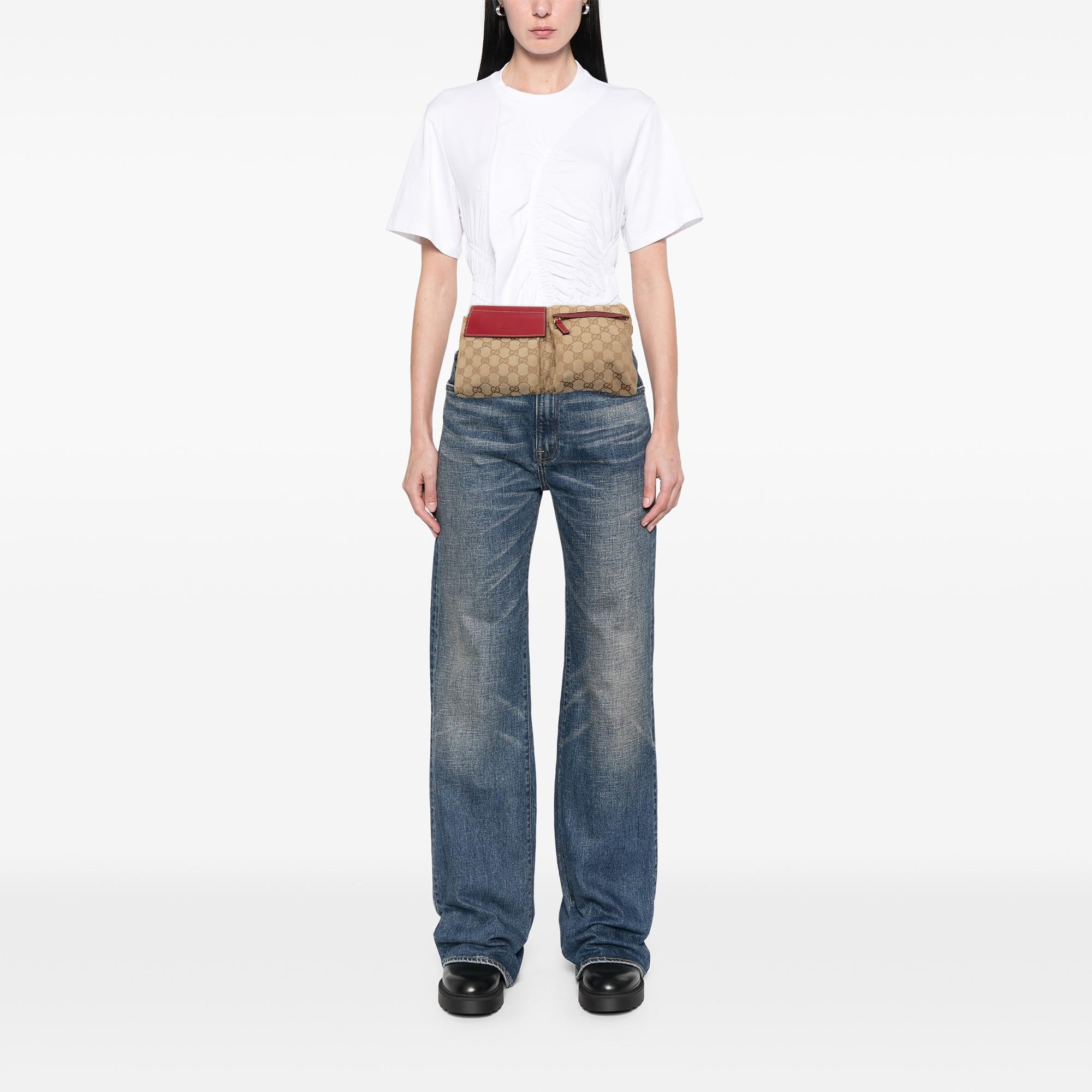 Gucci GG Canvas Web Double Pocket Belt Bag
