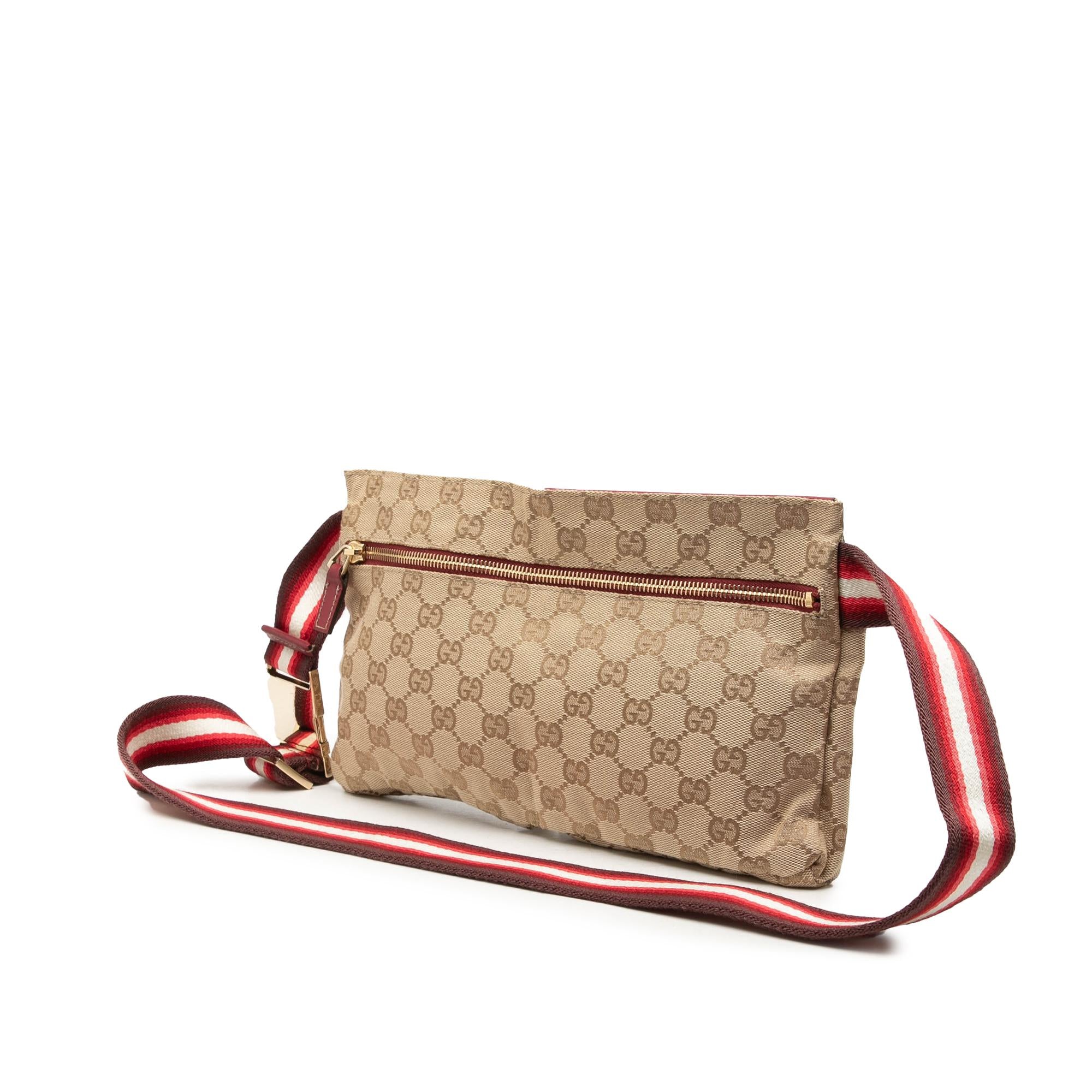 Gucci GG Canvas Web Double Pocket Belt Bag
