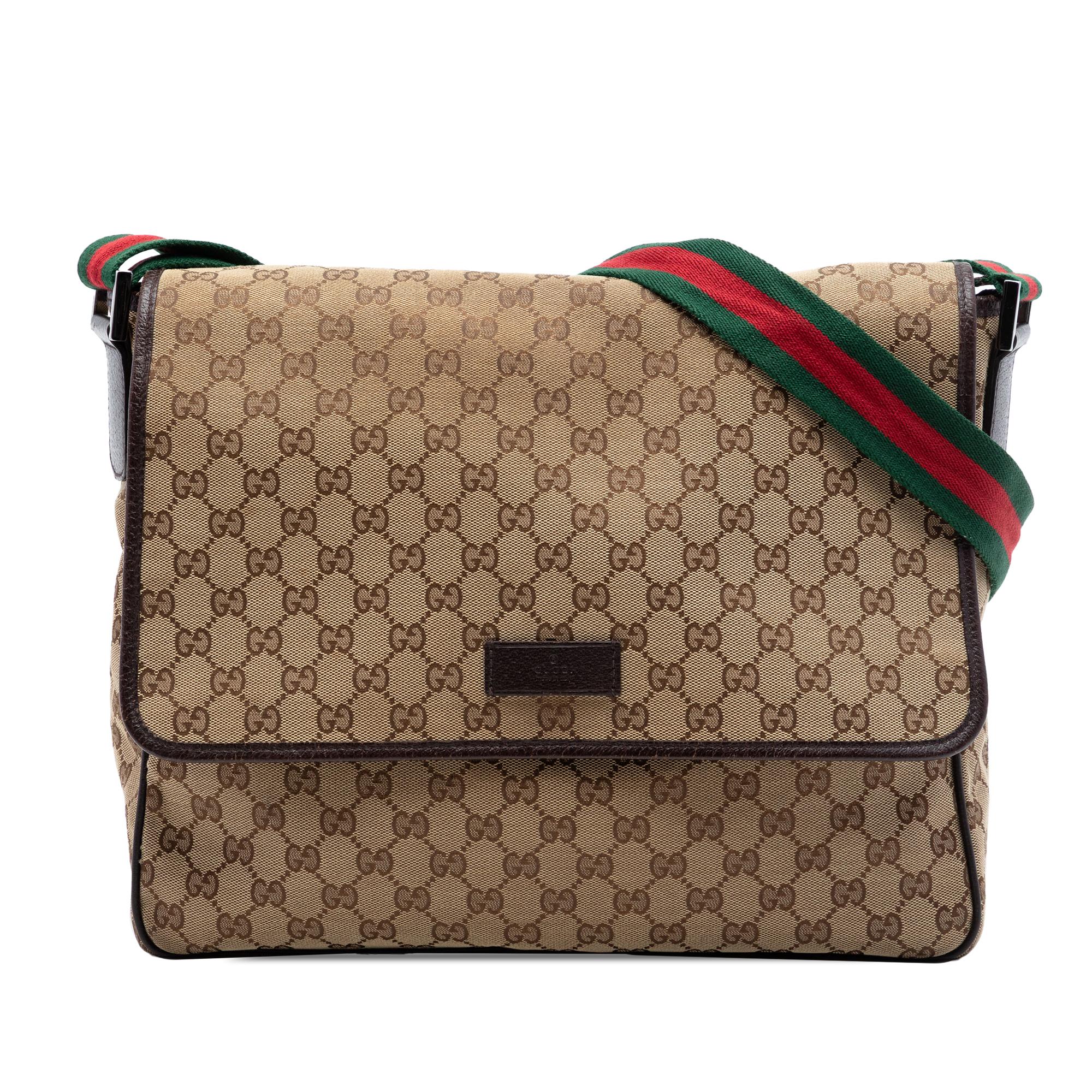 Gucci GG Canvas Web Flap Messenger Bag