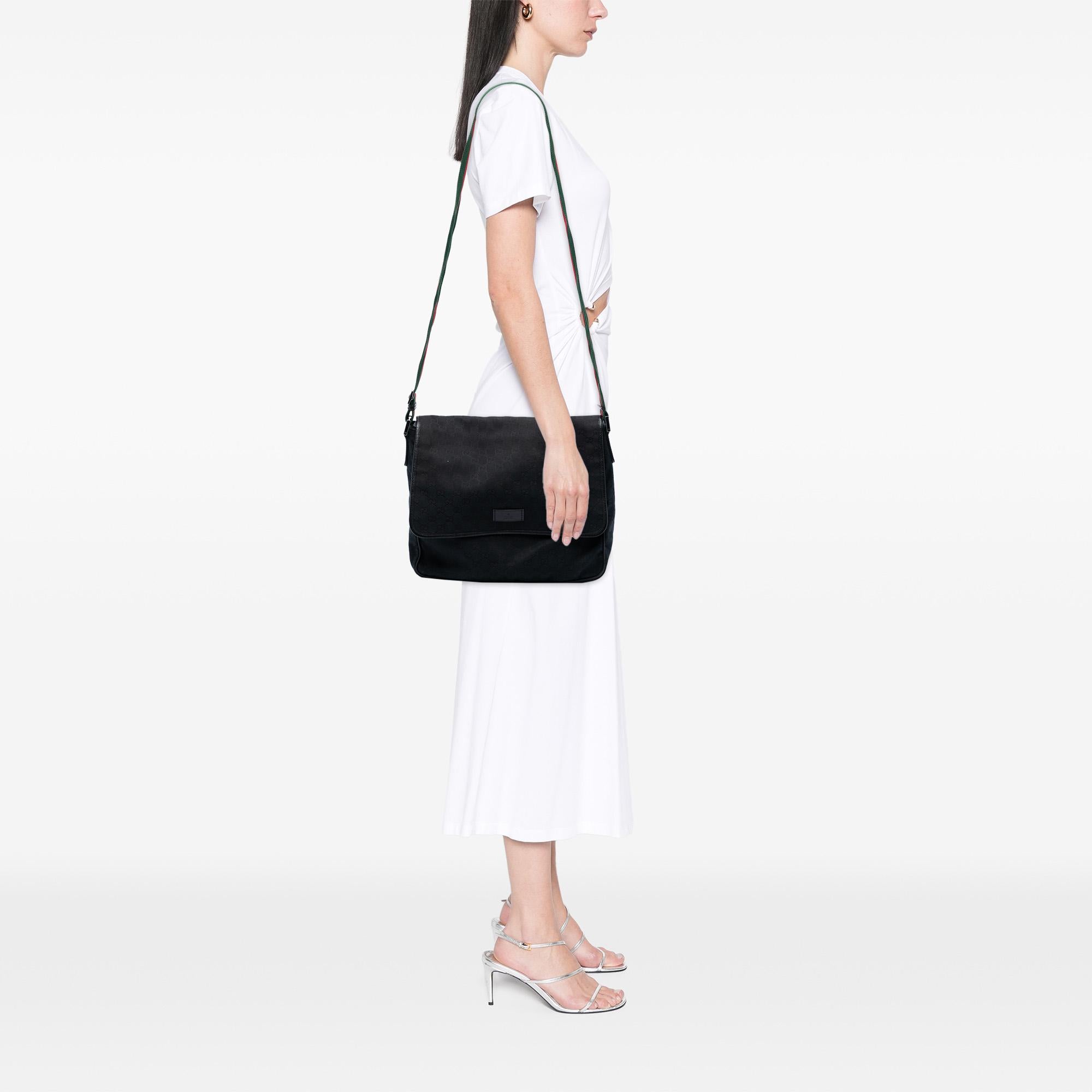 Gucci GG Canvas Web Flap Messenger Bag