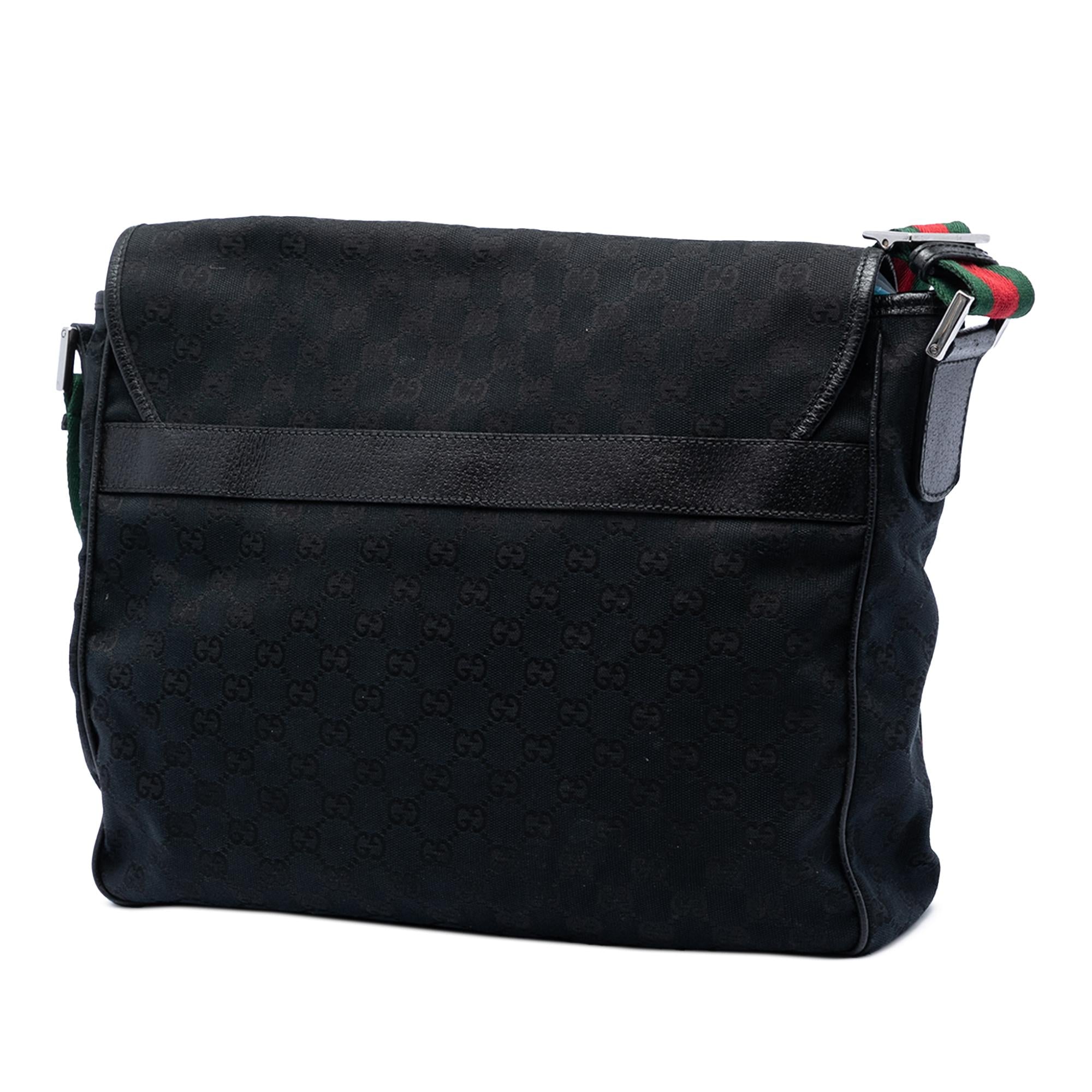 Gucci GG Canvas Web Flap Messenger Bag
