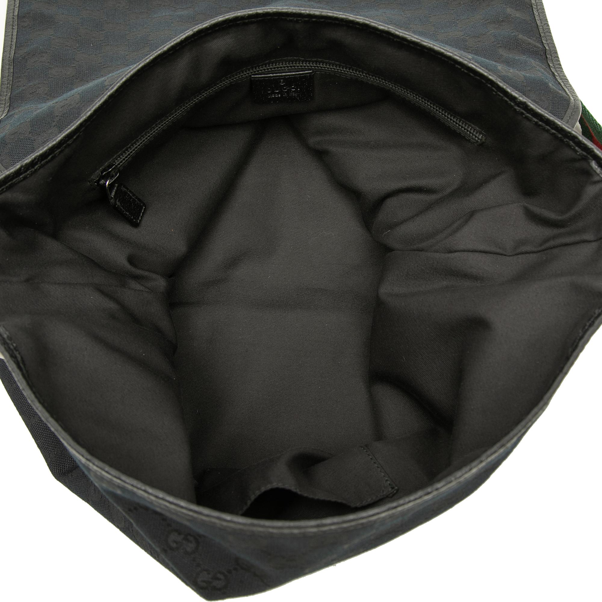 Gucci GG Canvas Web Flap Messenger Bag