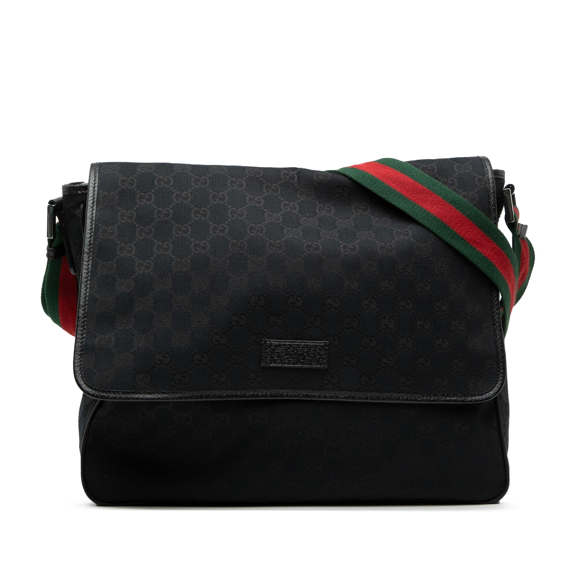 Gucci GG Canvas Web Flap Messenger Bag