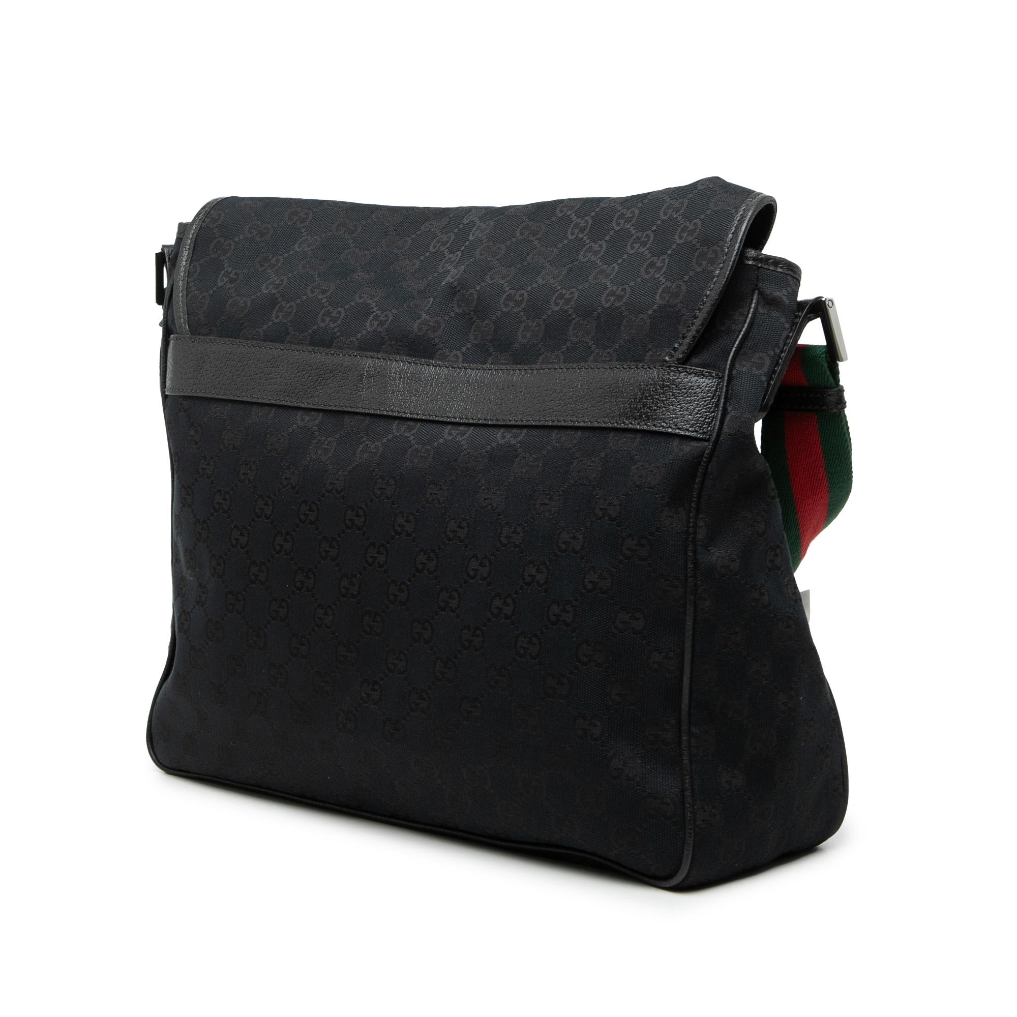 Gucci GG Canvas Web Flap Messenger Bag